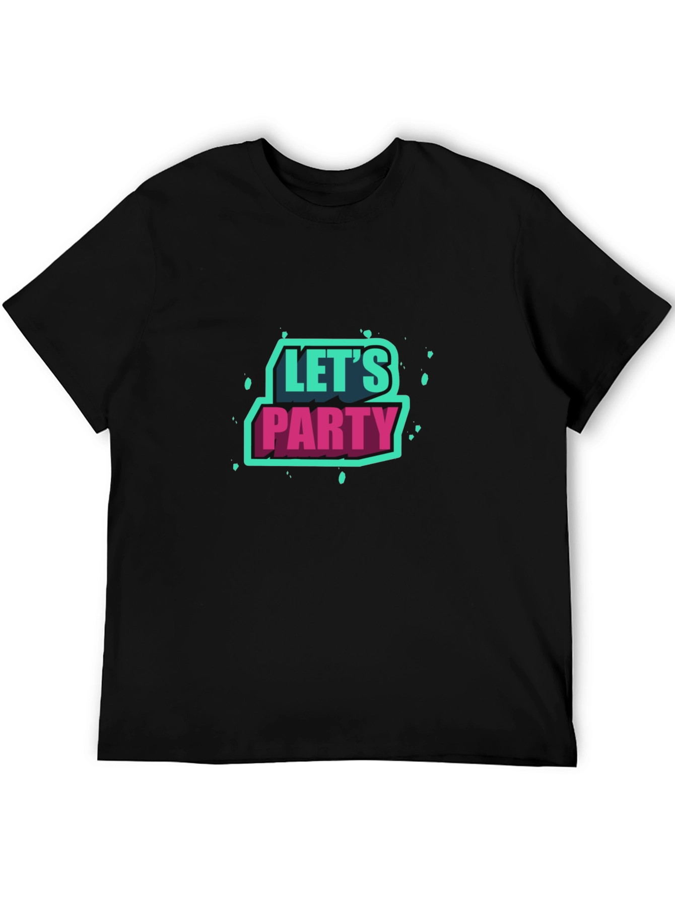 Lets Party Graphic Tee - Black Short Sleeve
