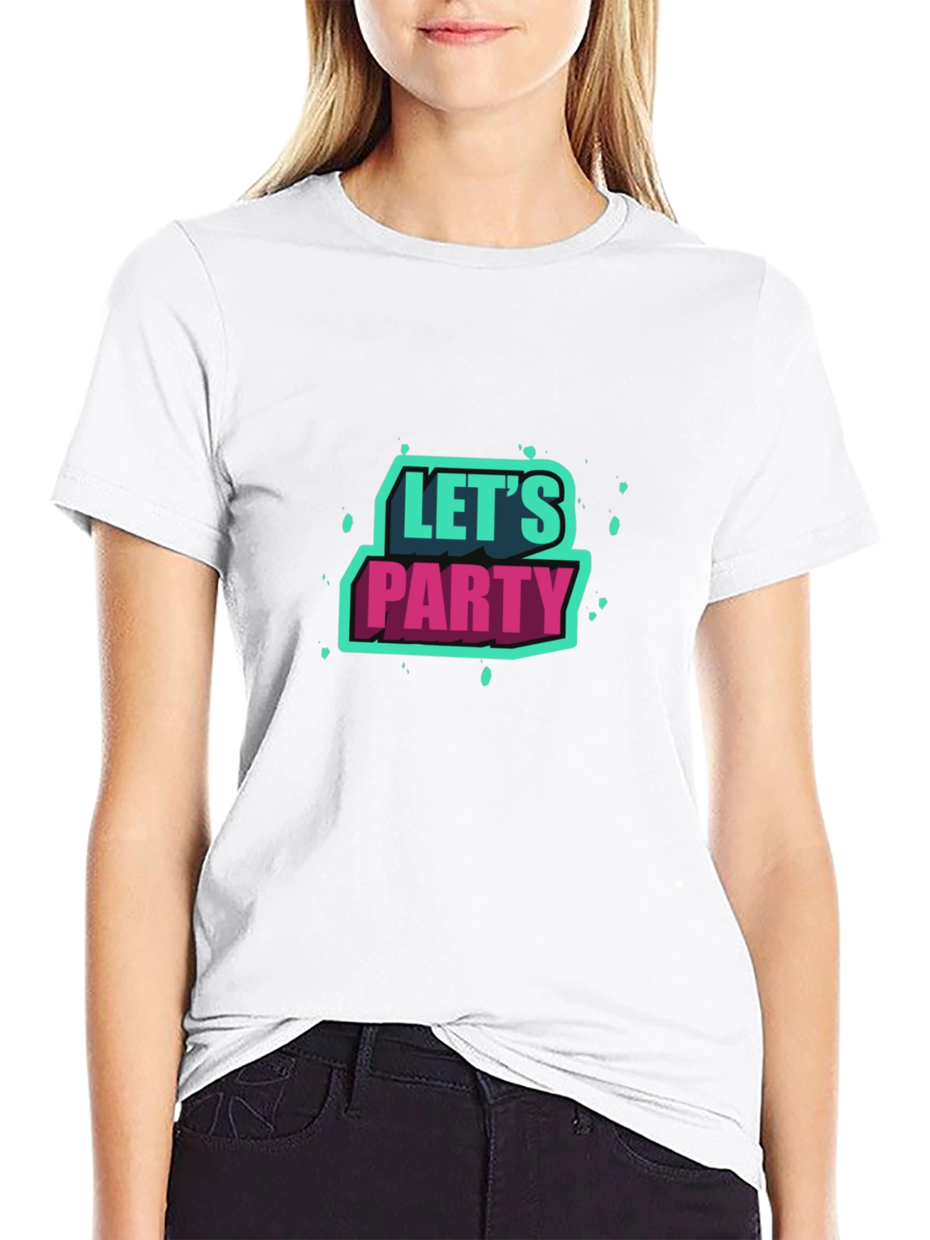 Lets Party Graphic Tee - Black Short Sleeve