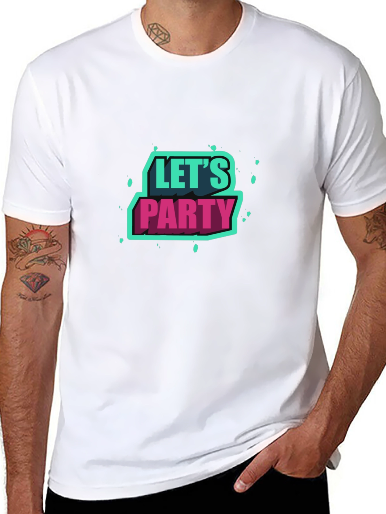 Lets Party Graphic Tee - Black Short Sleeve