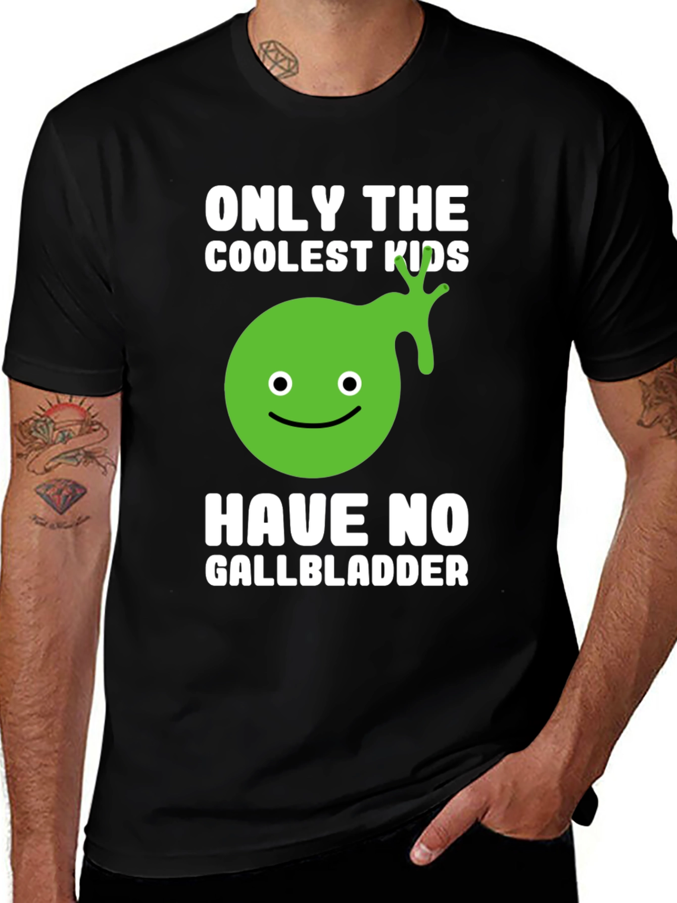 Coolest Kids No Gallbladder Funny Graphic T-Shirt