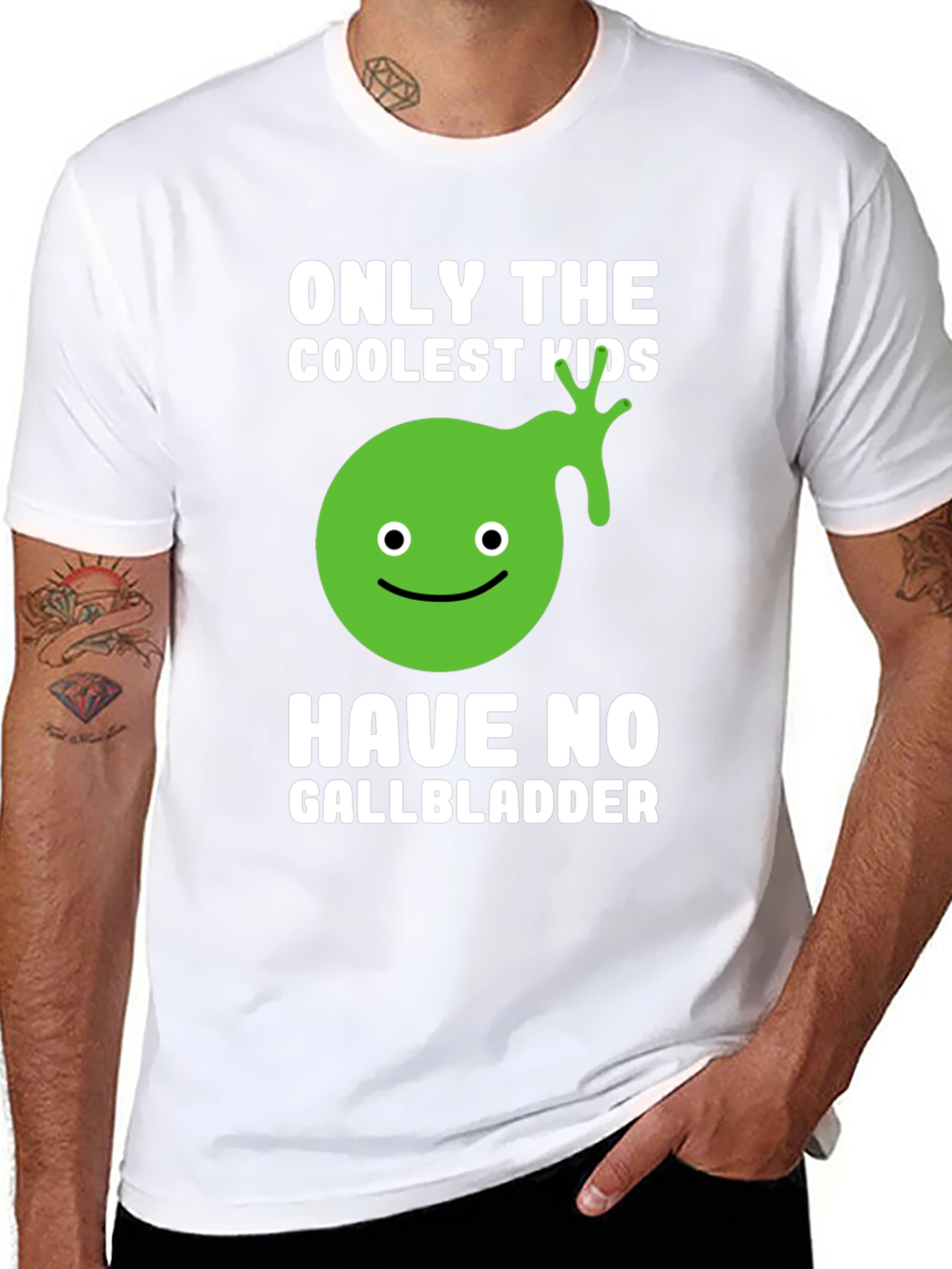 Coolest Kids No Gallbladder Funny Graphic T-Shirt