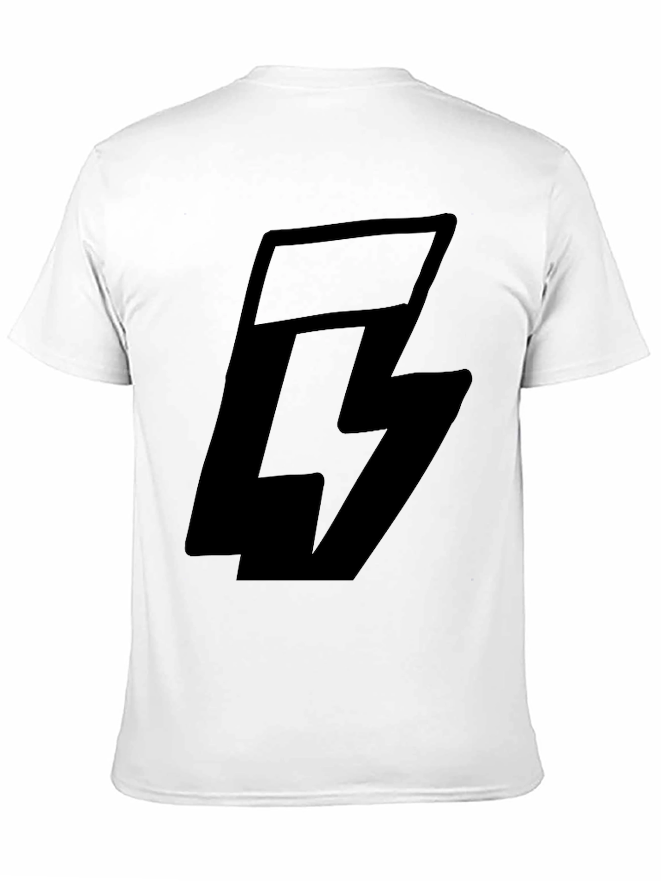 Black Graphic Tee with Lightning Bolt Logo