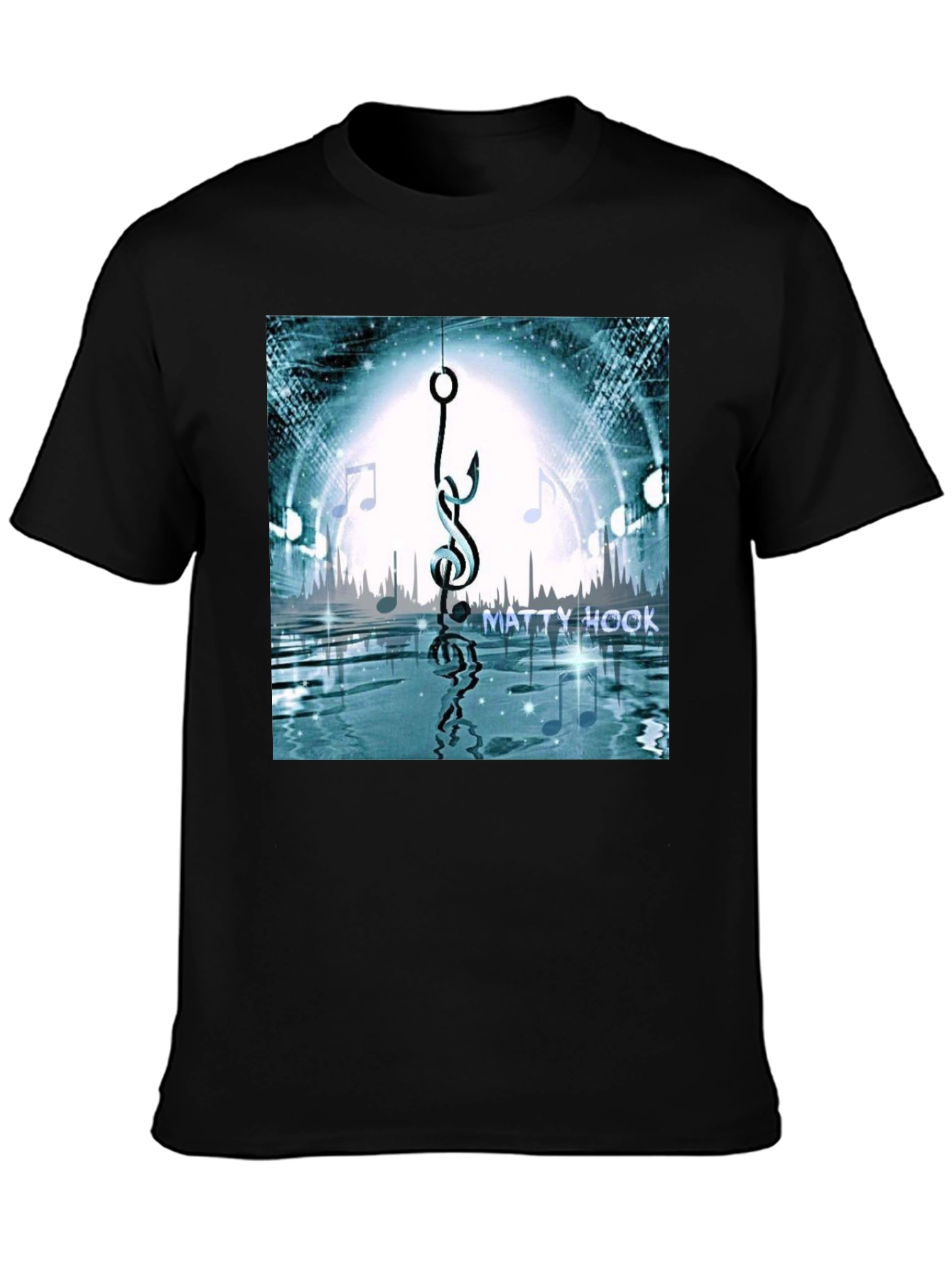 Matty Hook Music Graphic T-Shirt - Black Cotton Blend
