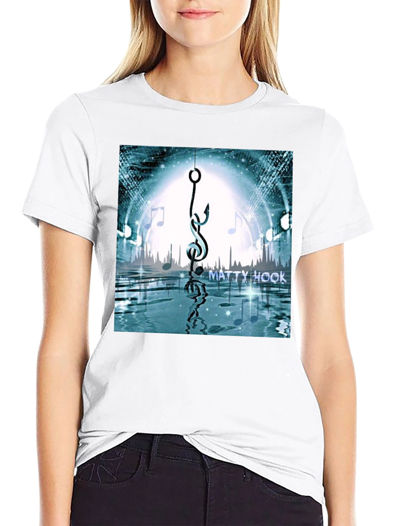 Matty Hook Music Graphic T-Shirt - Black Cotton Blend