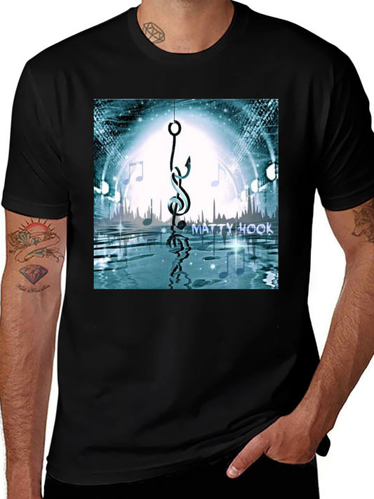 Matty Hook Music Graphic T-Shirt - Black Cotton Blend
