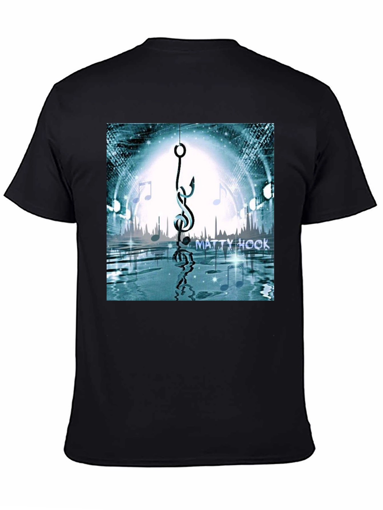 Matty Hook Music Graphic T-Shirt - Black Cotton Blend