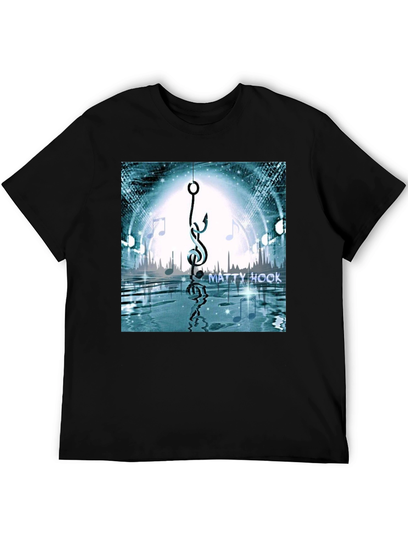 Matty Hook Music Graphic T-Shirt - Black Cotton Blend