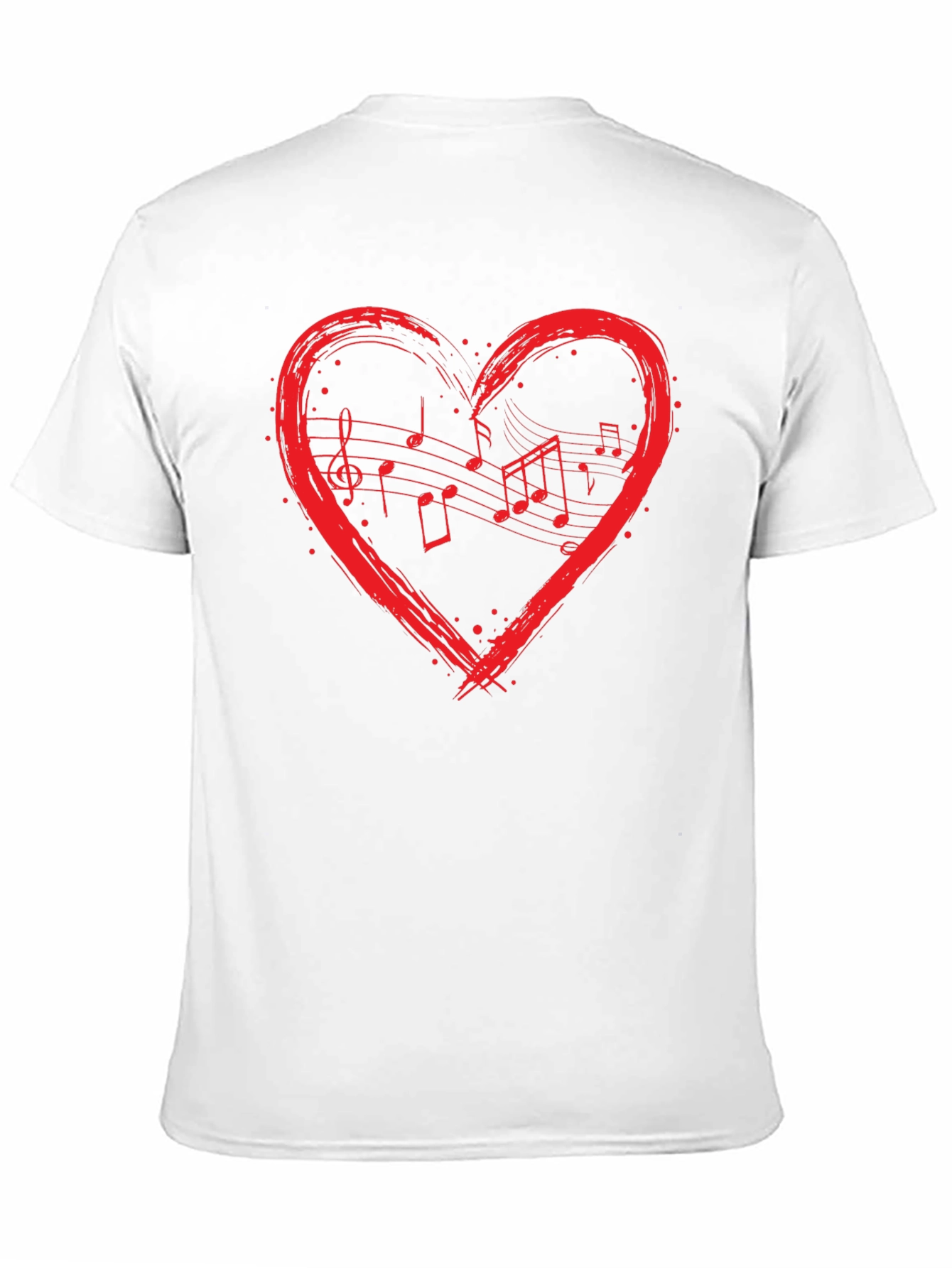 Music Heart T-Shirt - Black Crew Neck Graphic Tee