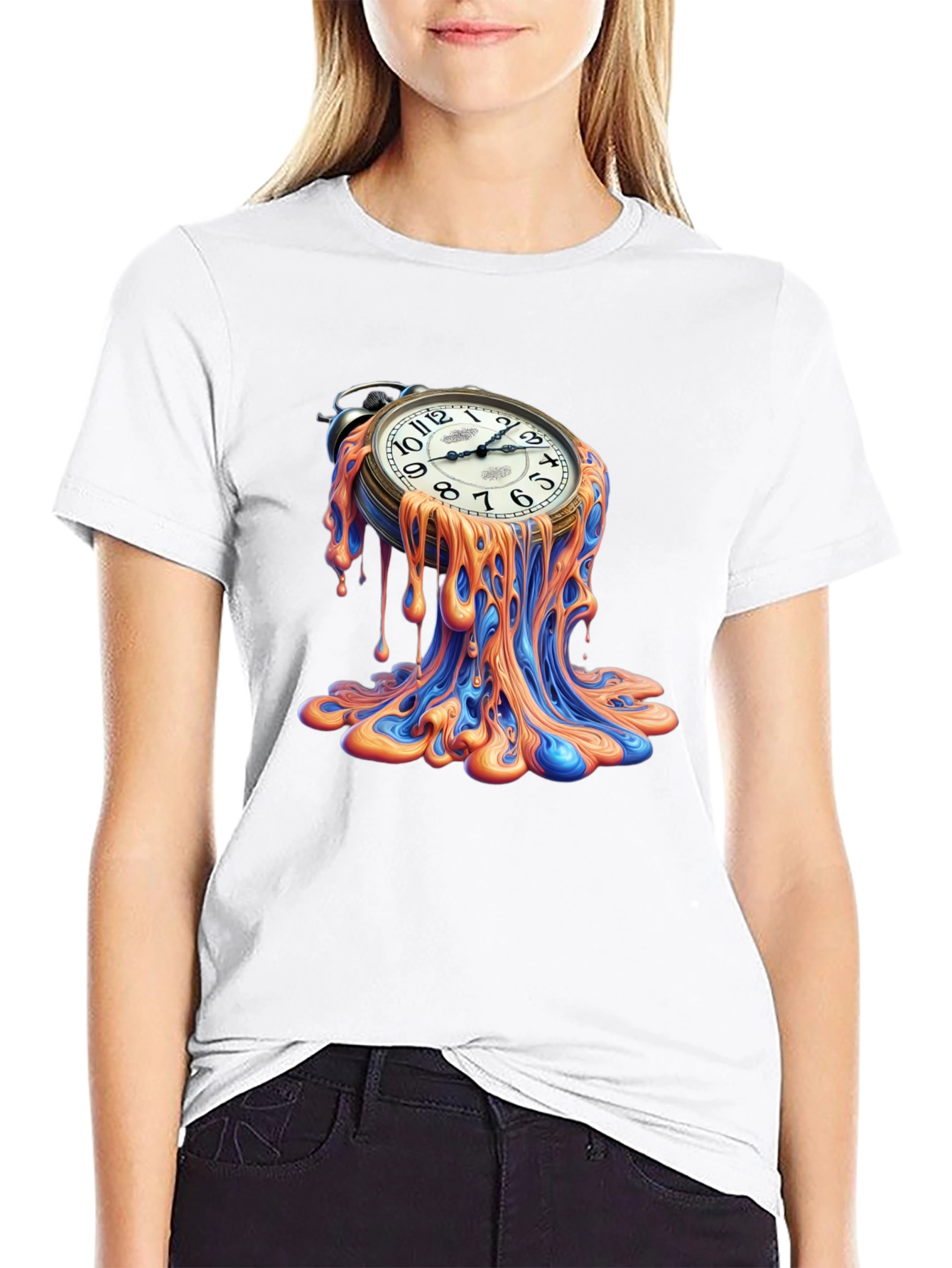 Melting Clock Graphic Tee - Time is Fluid!