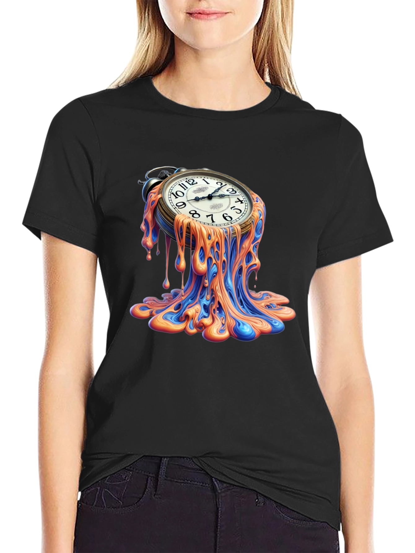 Melting Clock Graphic Tee - Time is Fluid!