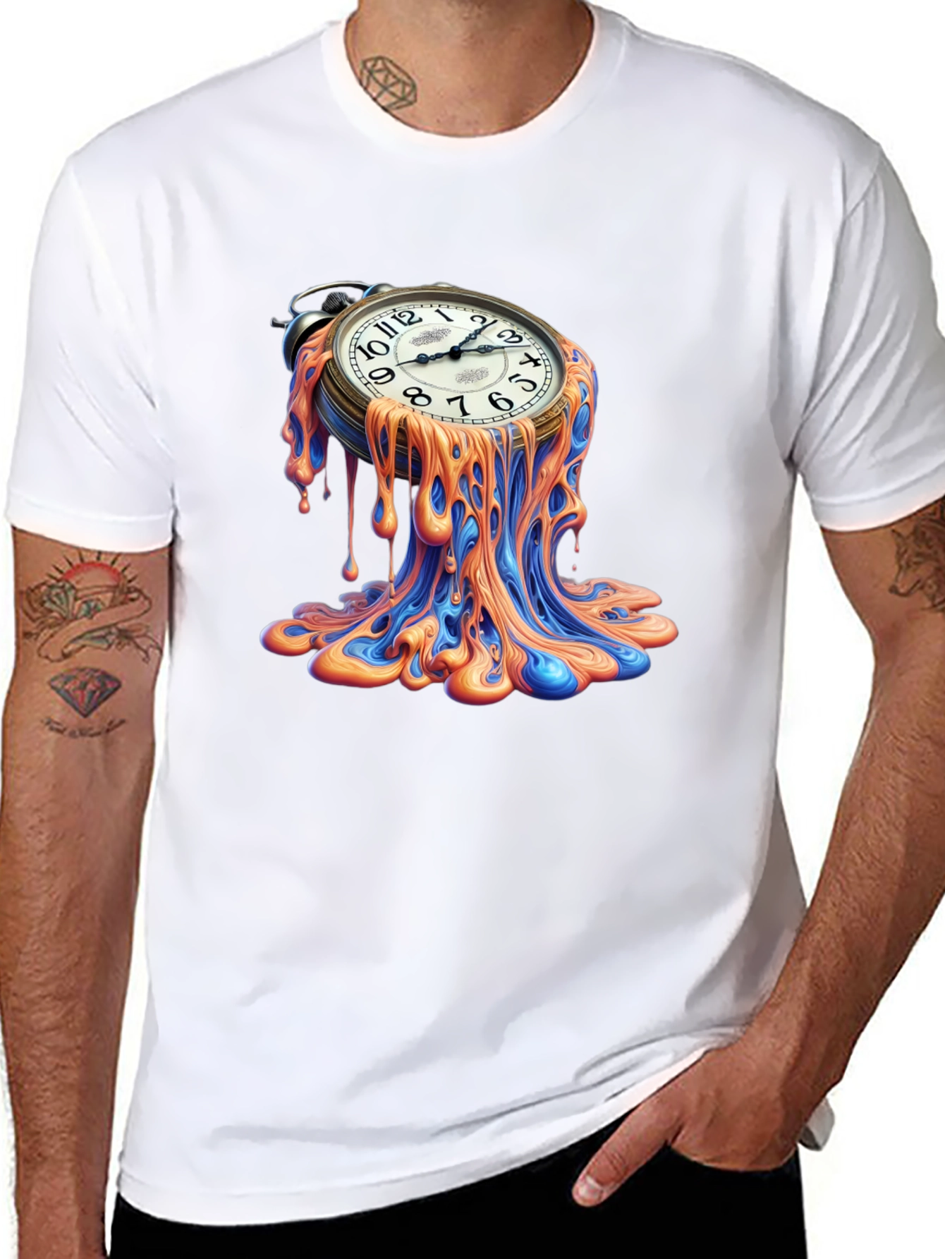 Melting Clock Graphic Tee - Time is Fluid!