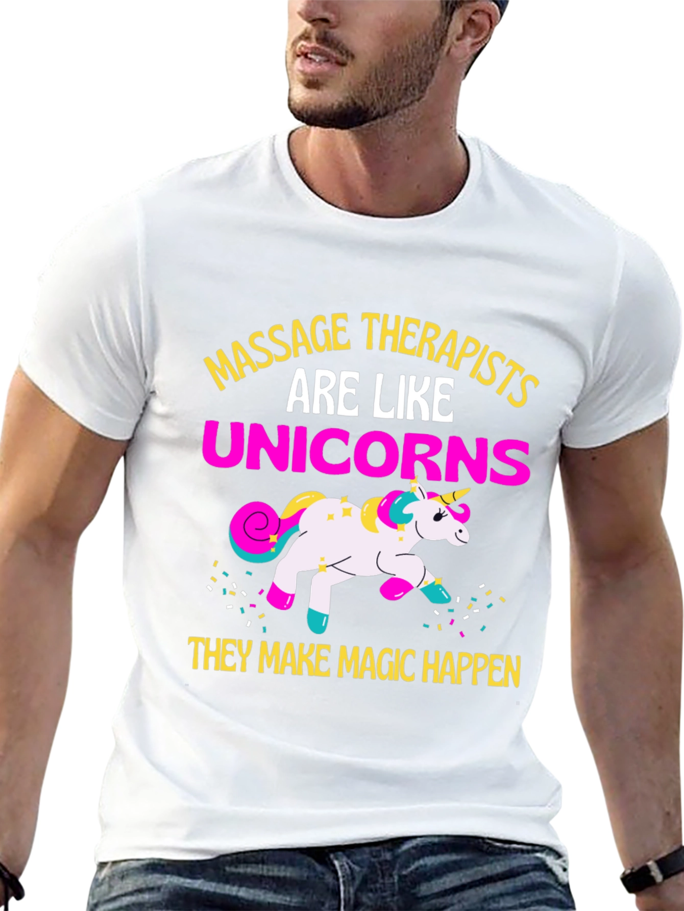 Massage Therapists Unicorns Funny Graphic T-Shirt