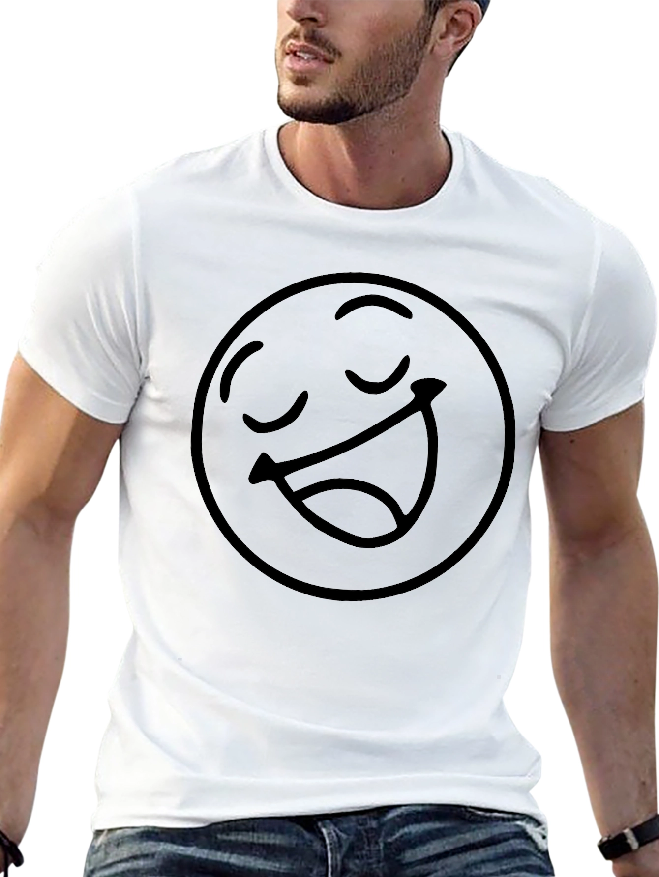 Smiling Emoji Graphic T-Shirt - Black
