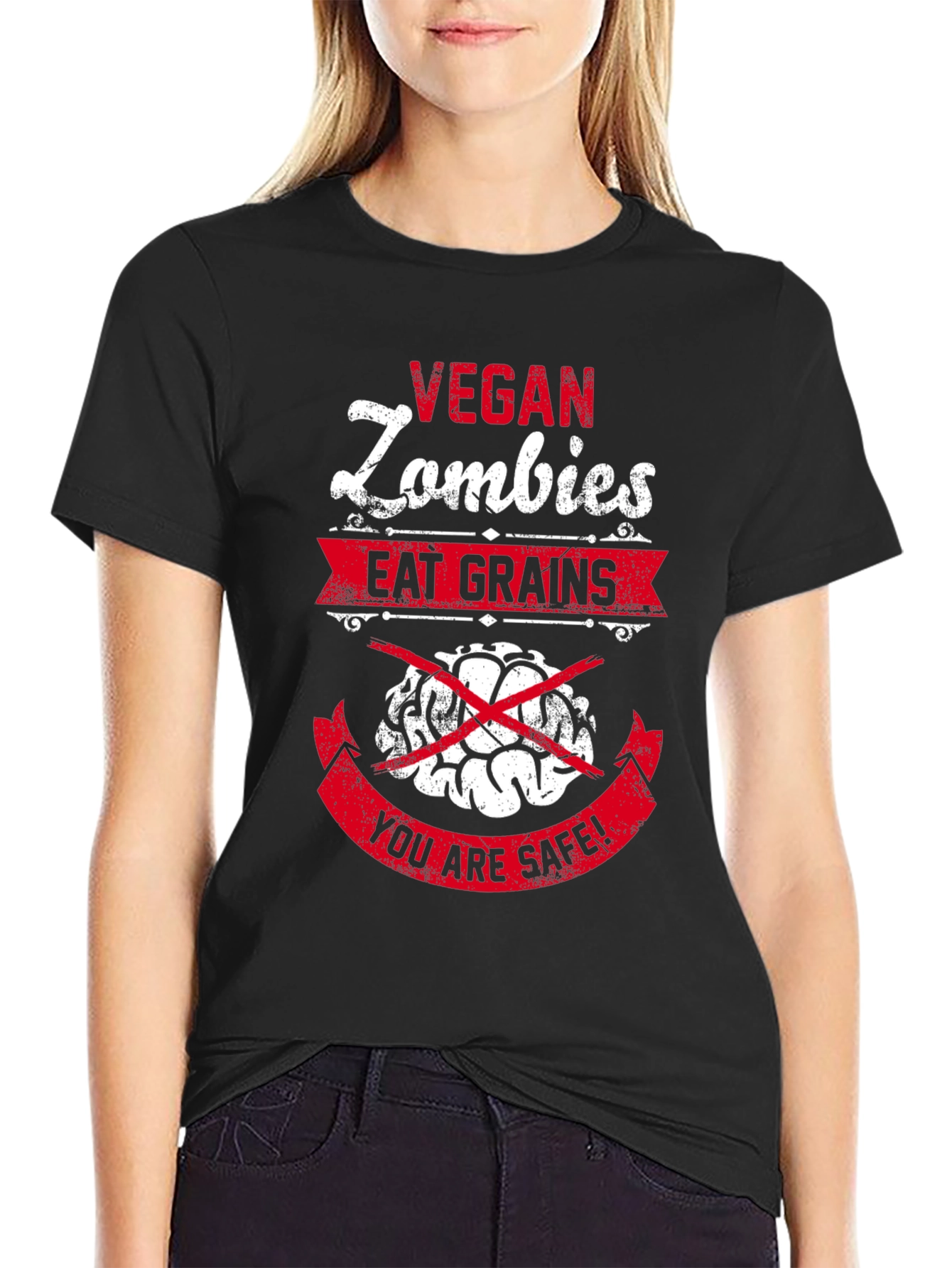 Vegan Zombies Eat Grains Graphic T-Shirt