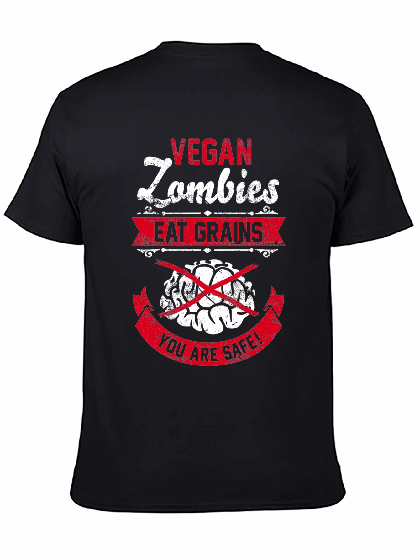 Vegan Zombies Eat Grains Graphic T-Shirt