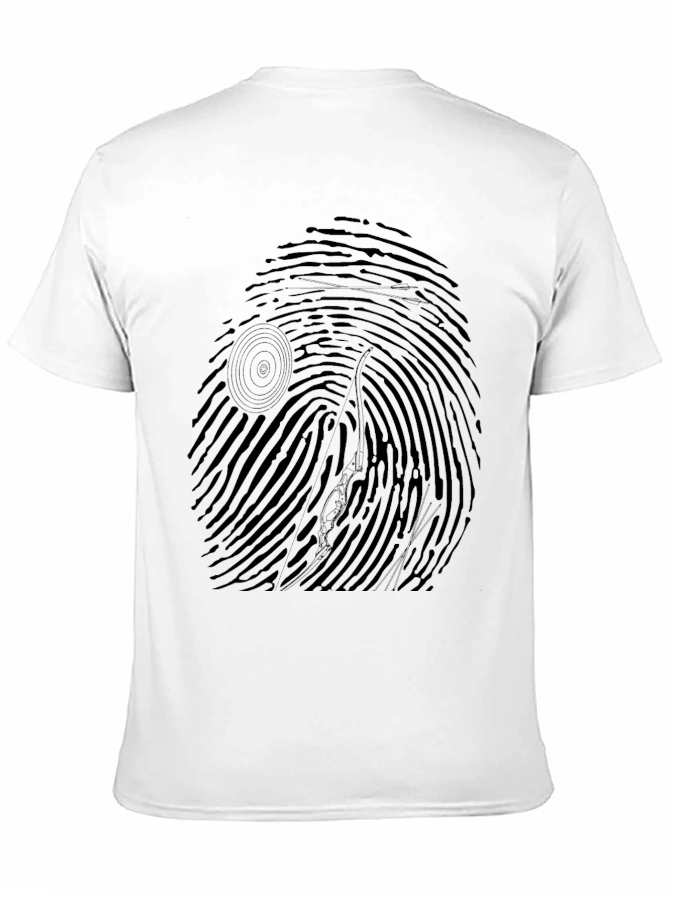 Unique Fingerprint Tree Graphic Black T-Shirt
