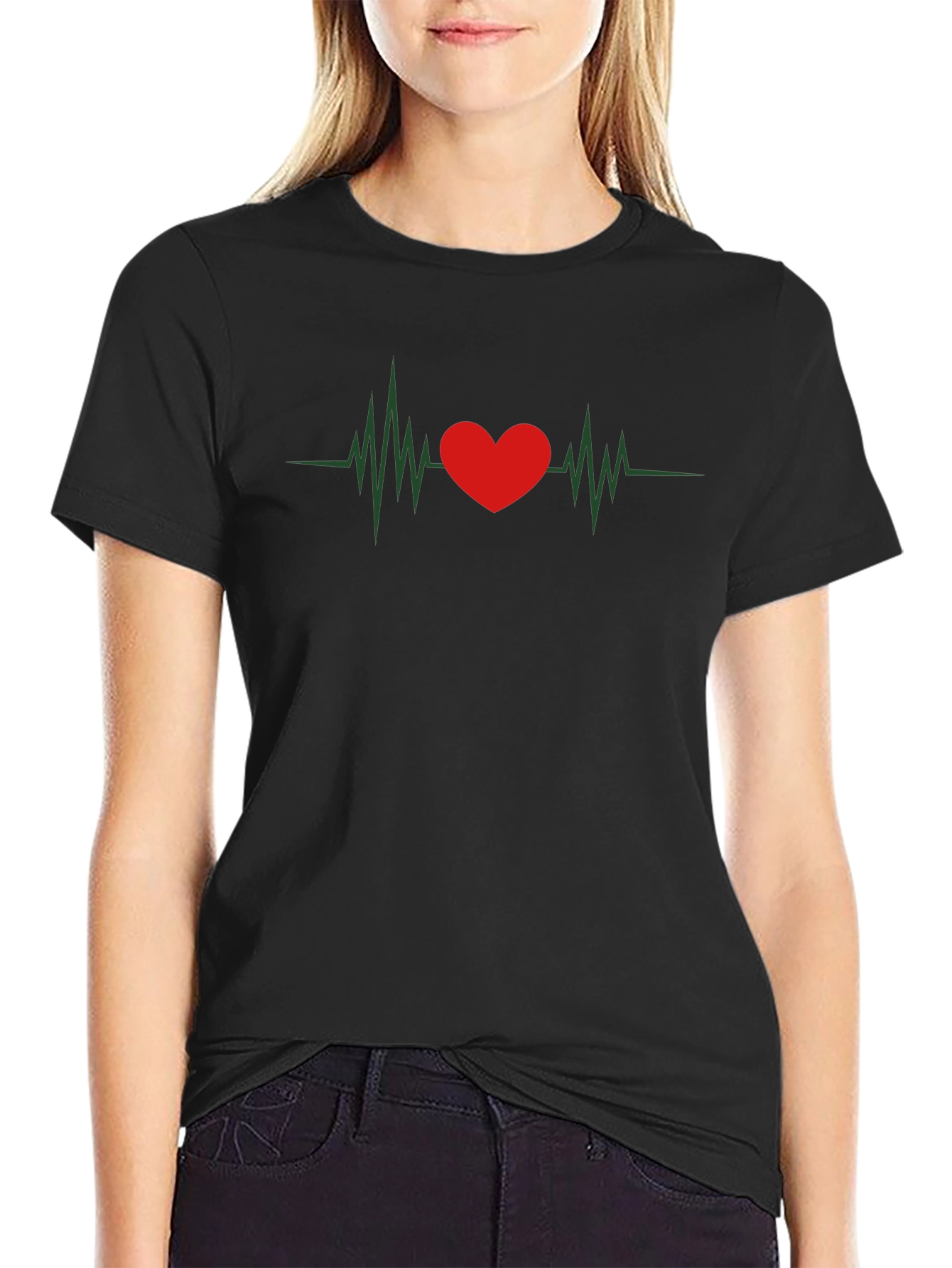 Heartbeat Graphic Tee - Love Pulse T-Shirt
