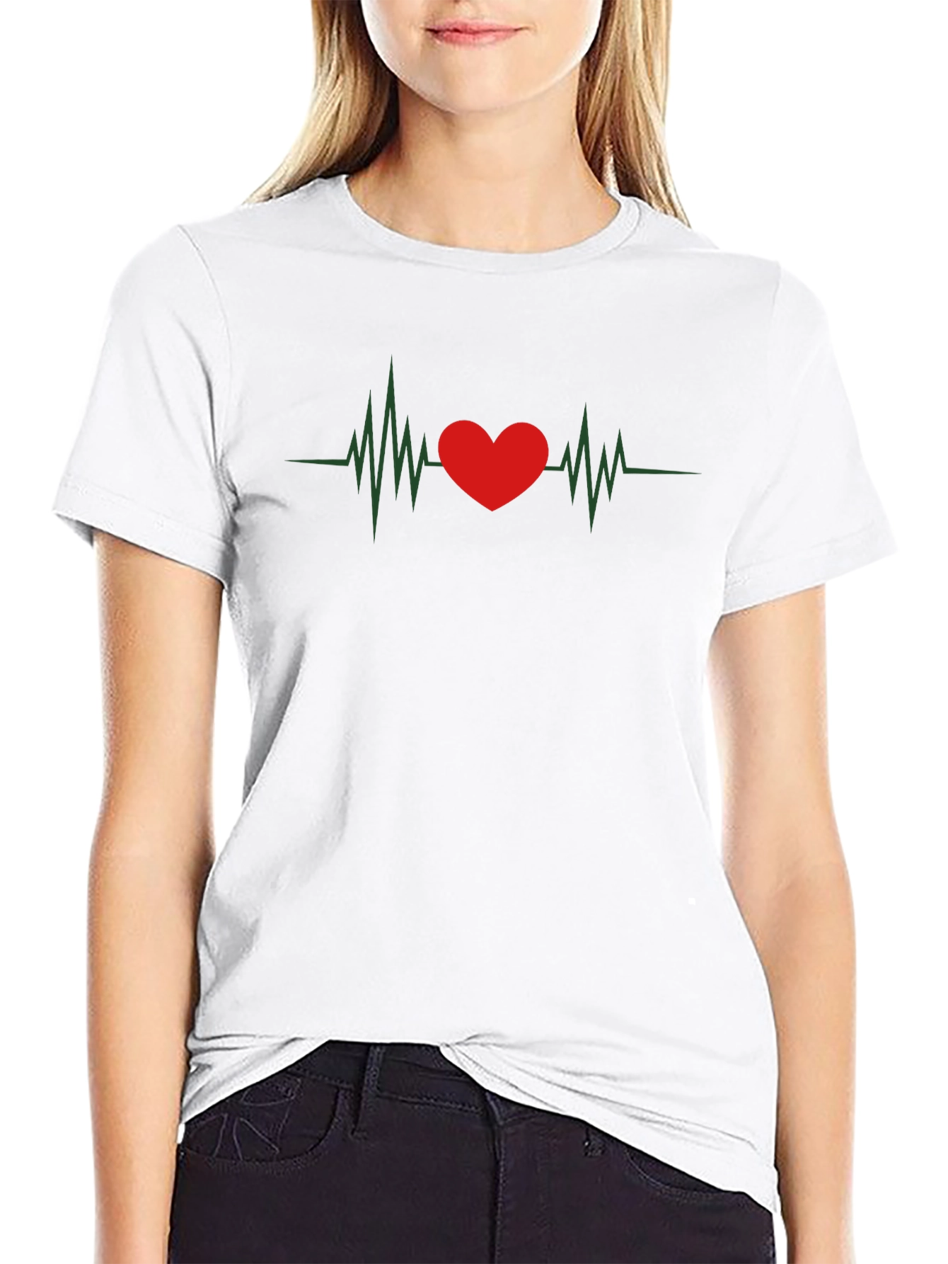 Heartbeat Graphic Tee - Love Pulse T-Shirt