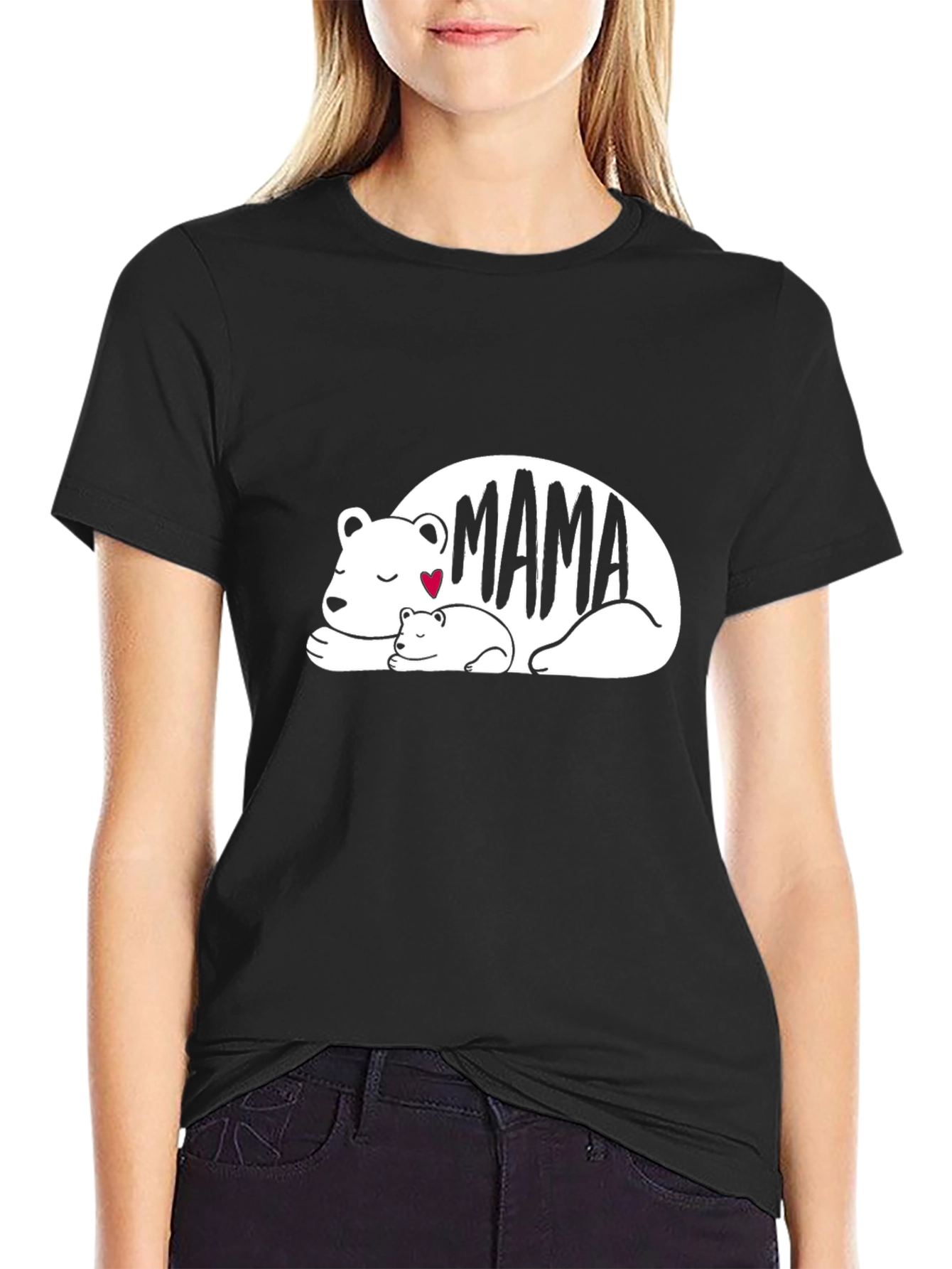 Mama Bear Graphic T-Shirt - Black Casual Tee