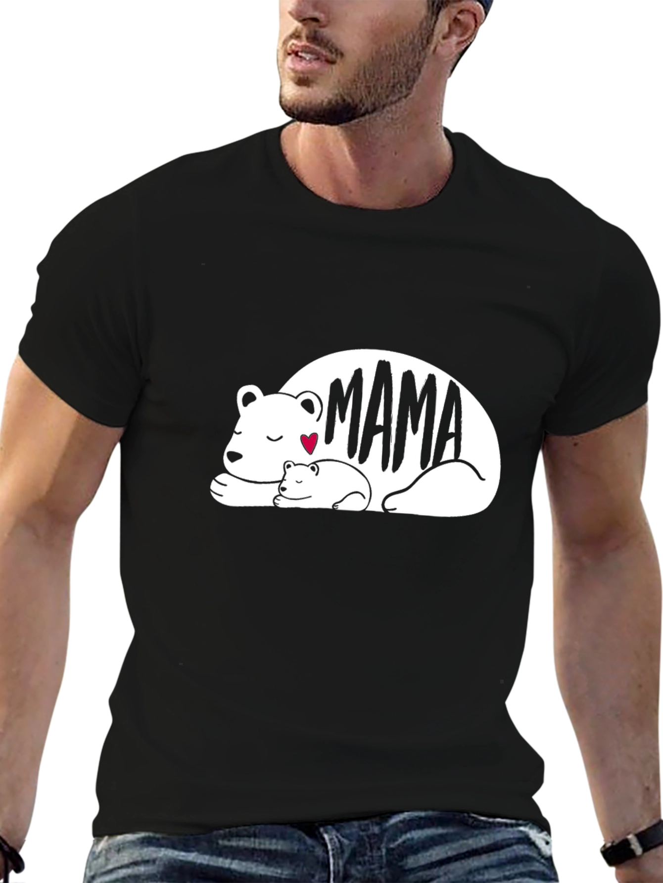 Mama Bear Graphic T-Shirt - Black Casual Tee