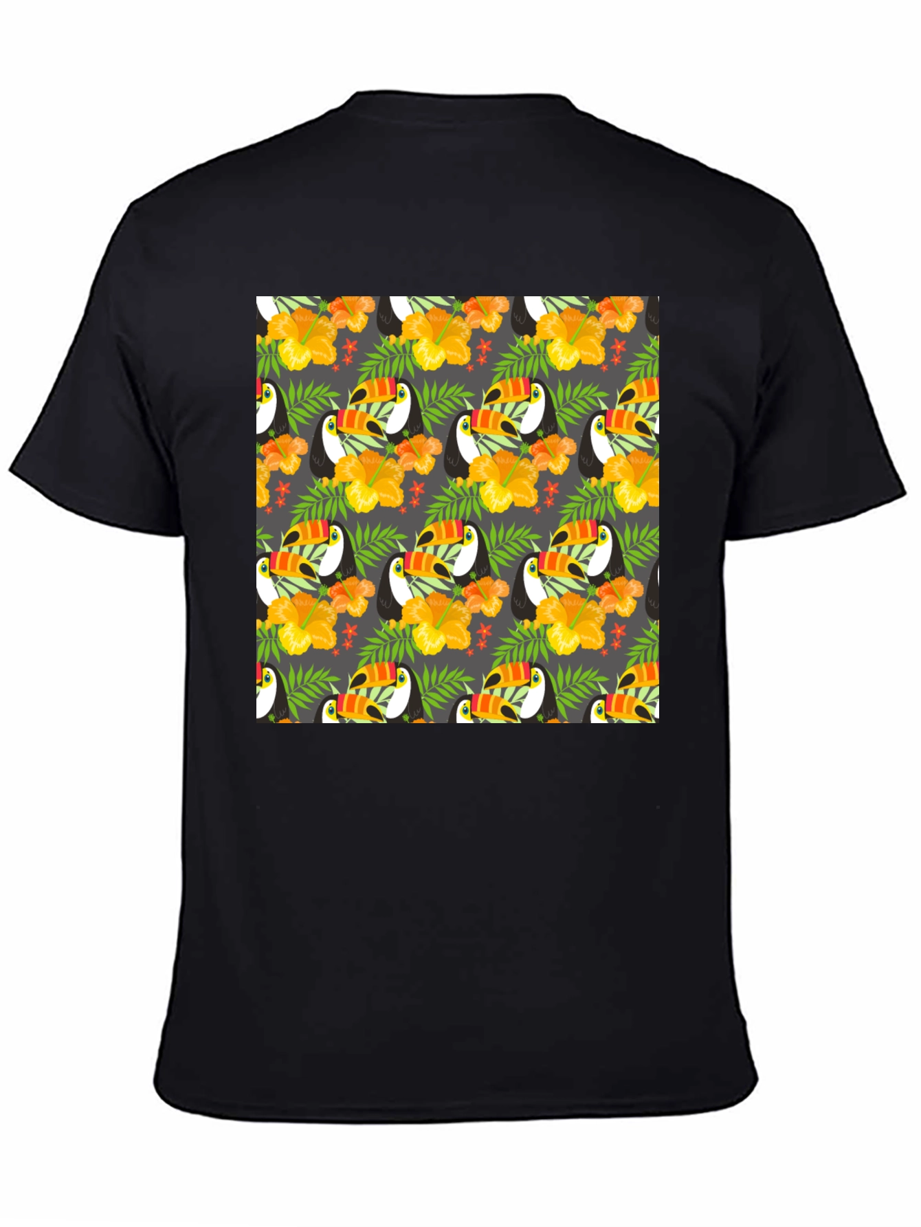 Tropical Toucan Print Crew Neck Tee