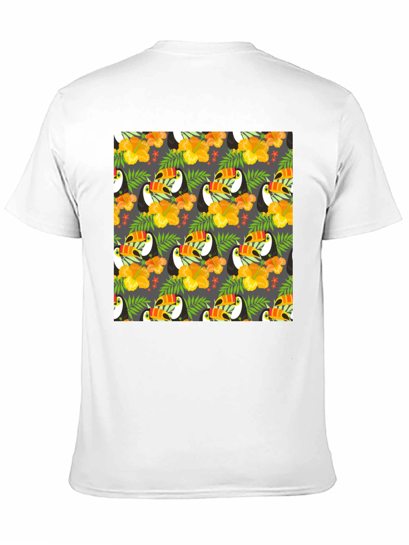 Tropical Toucan Print Crew Neck Tee