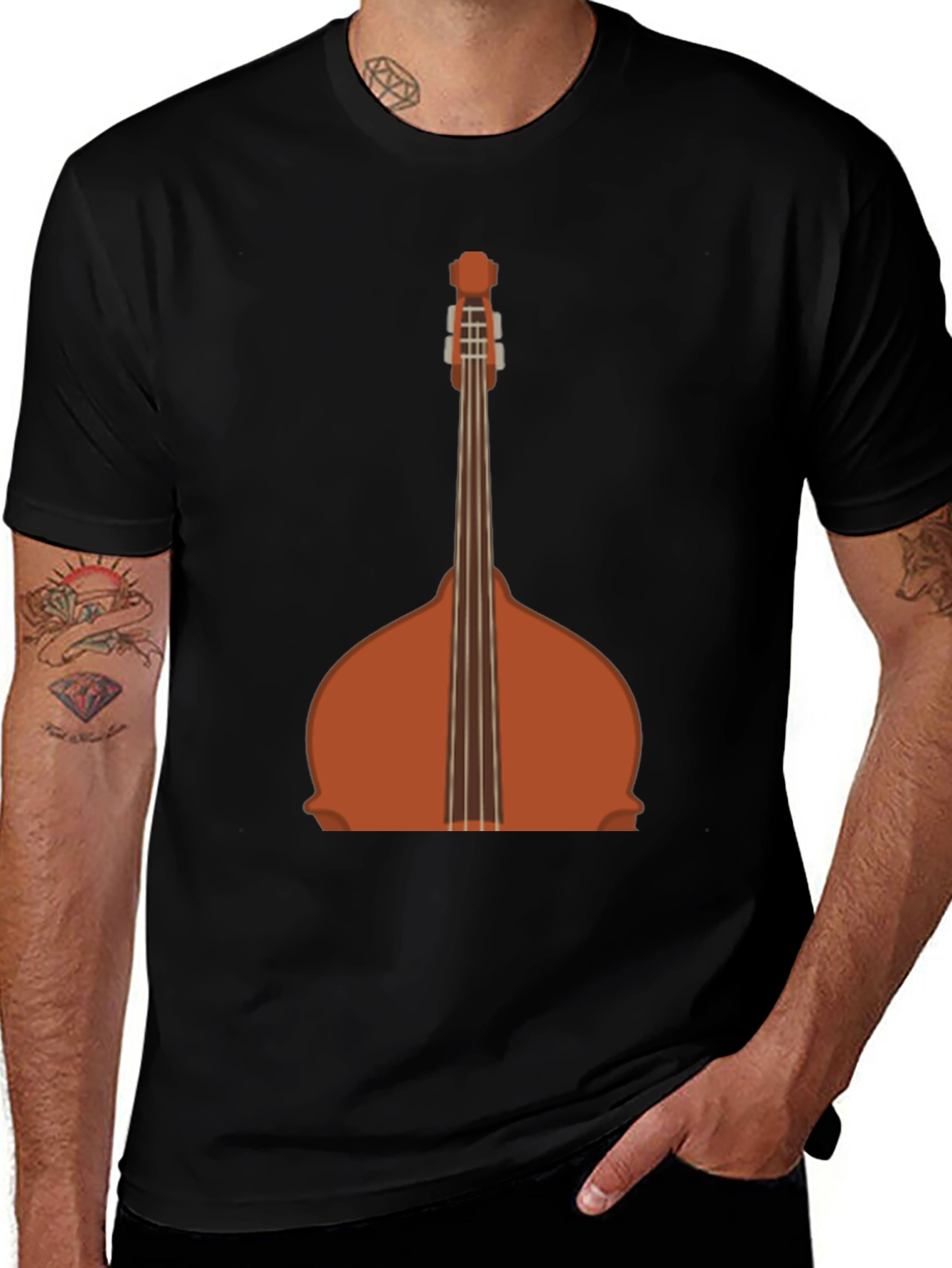 Upright Bass Graphic Tee - Classic Instrument Design
