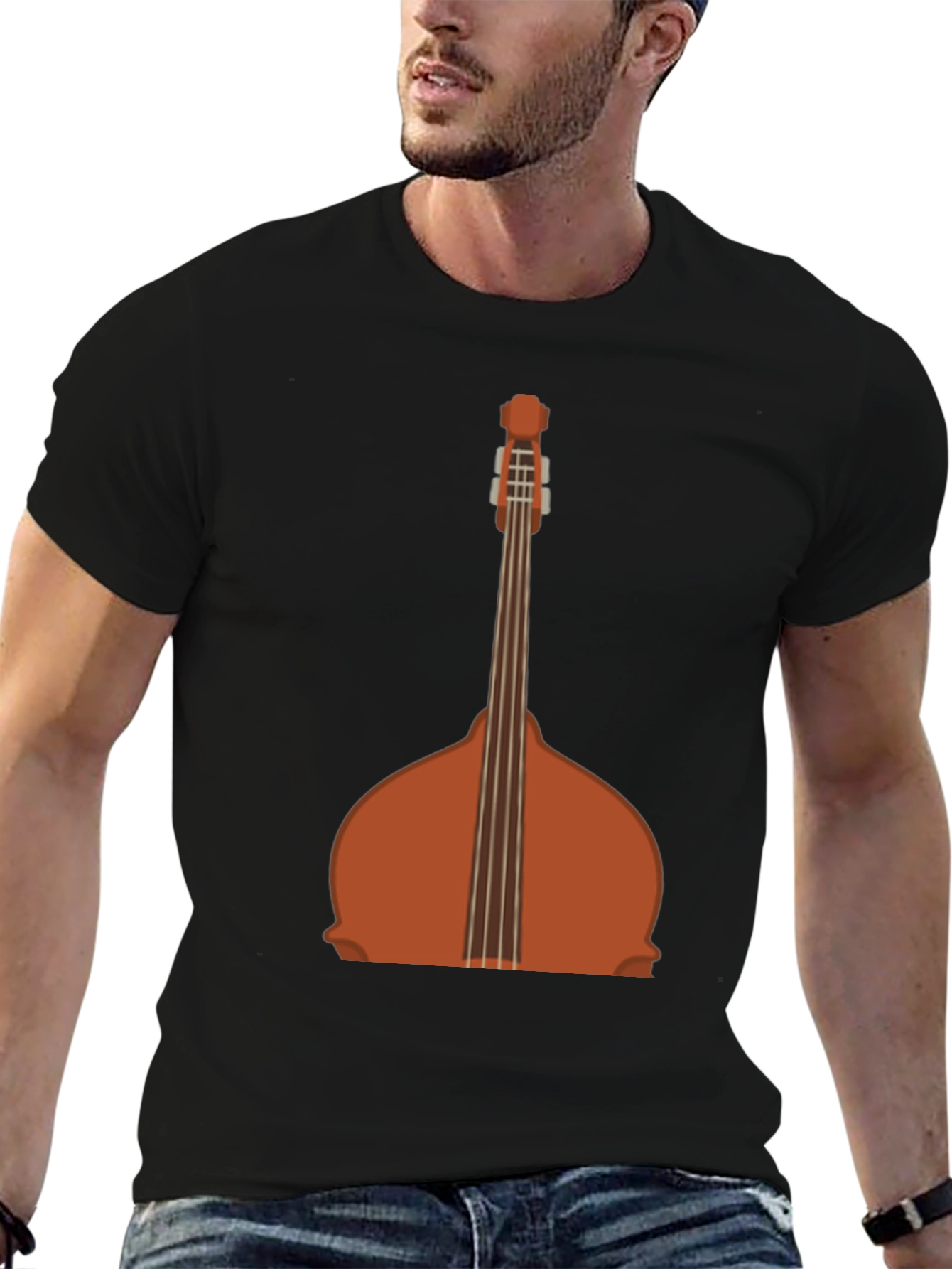 Upright Bass Graphic Tee - Classic Instrument Design