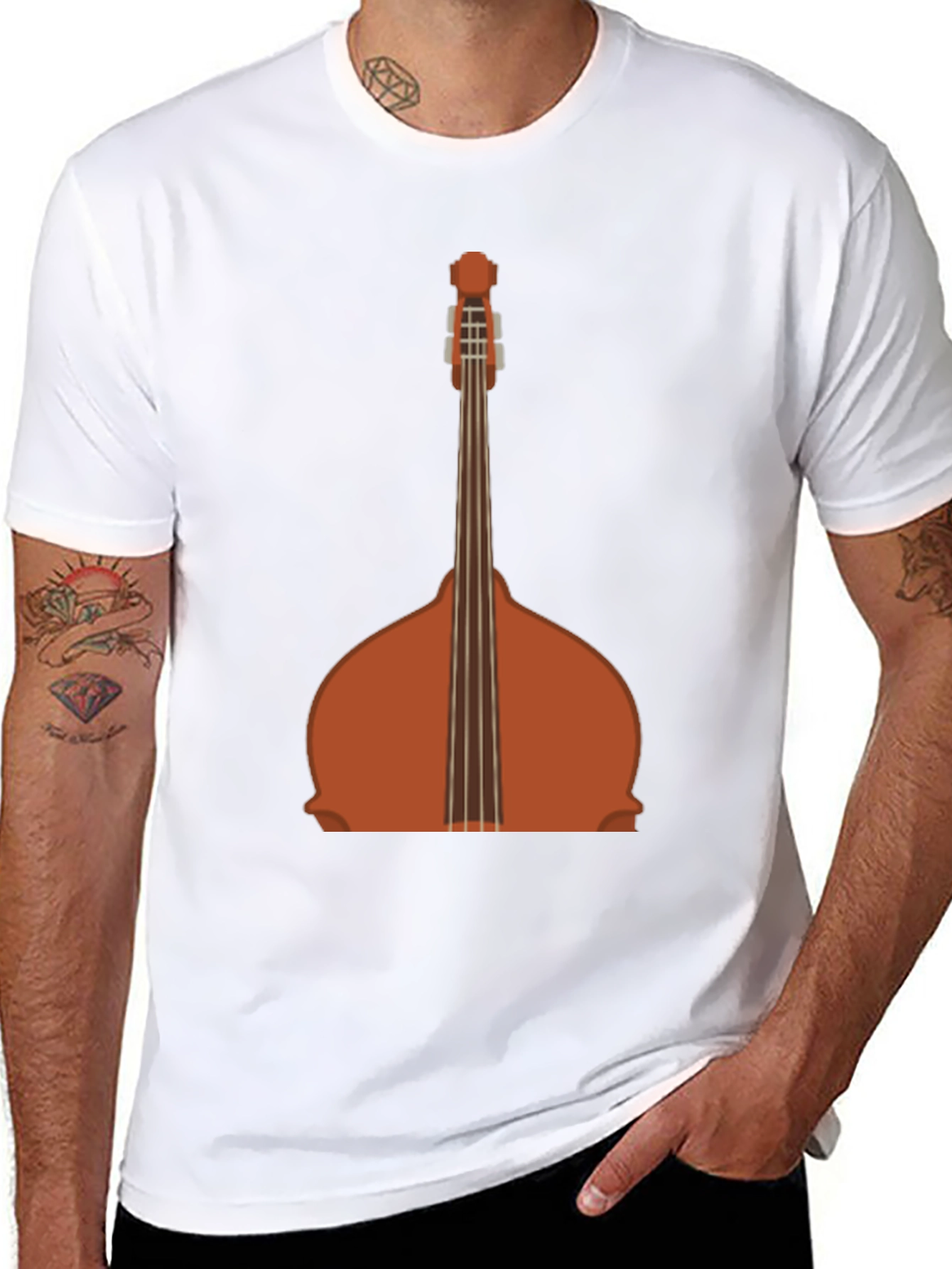 Upright Bass Graphic Tee - Classic Instrument Design