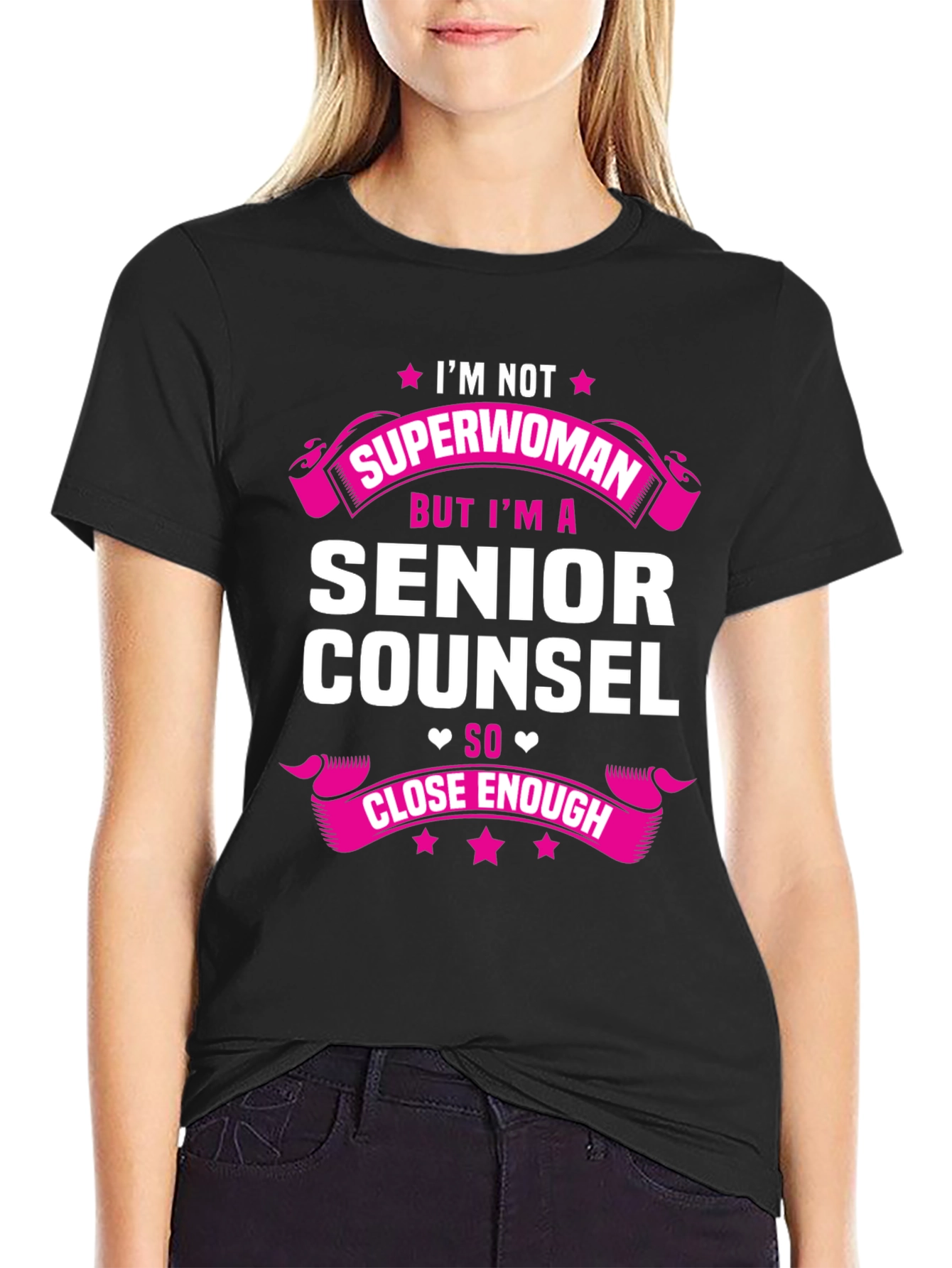 Senior Counsel Superwoman Graphic Tee - Black
