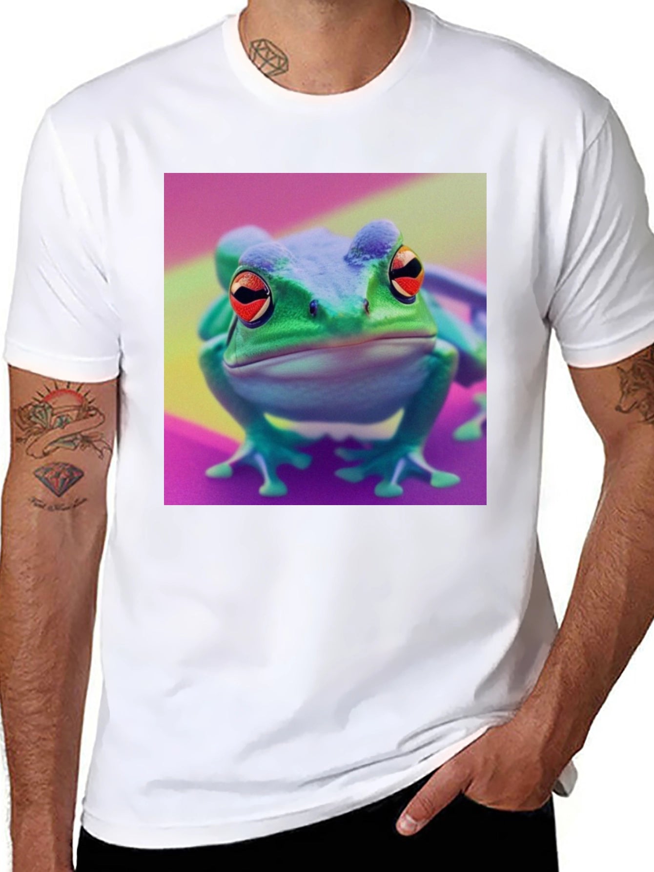Frog Graphic Tee - Vibrant Amphibian Design