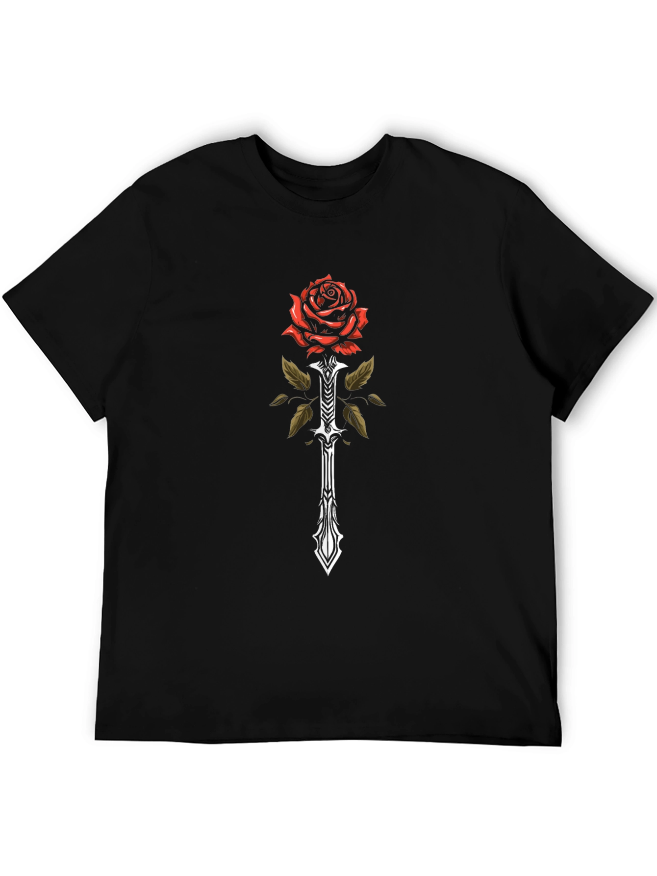 Rose & Sword Graphic Tee - Dark Aesthetic