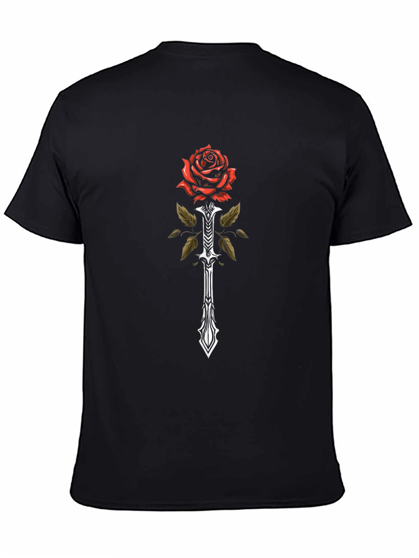 Rose & Sword Graphic Tee - Dark Aesthetic