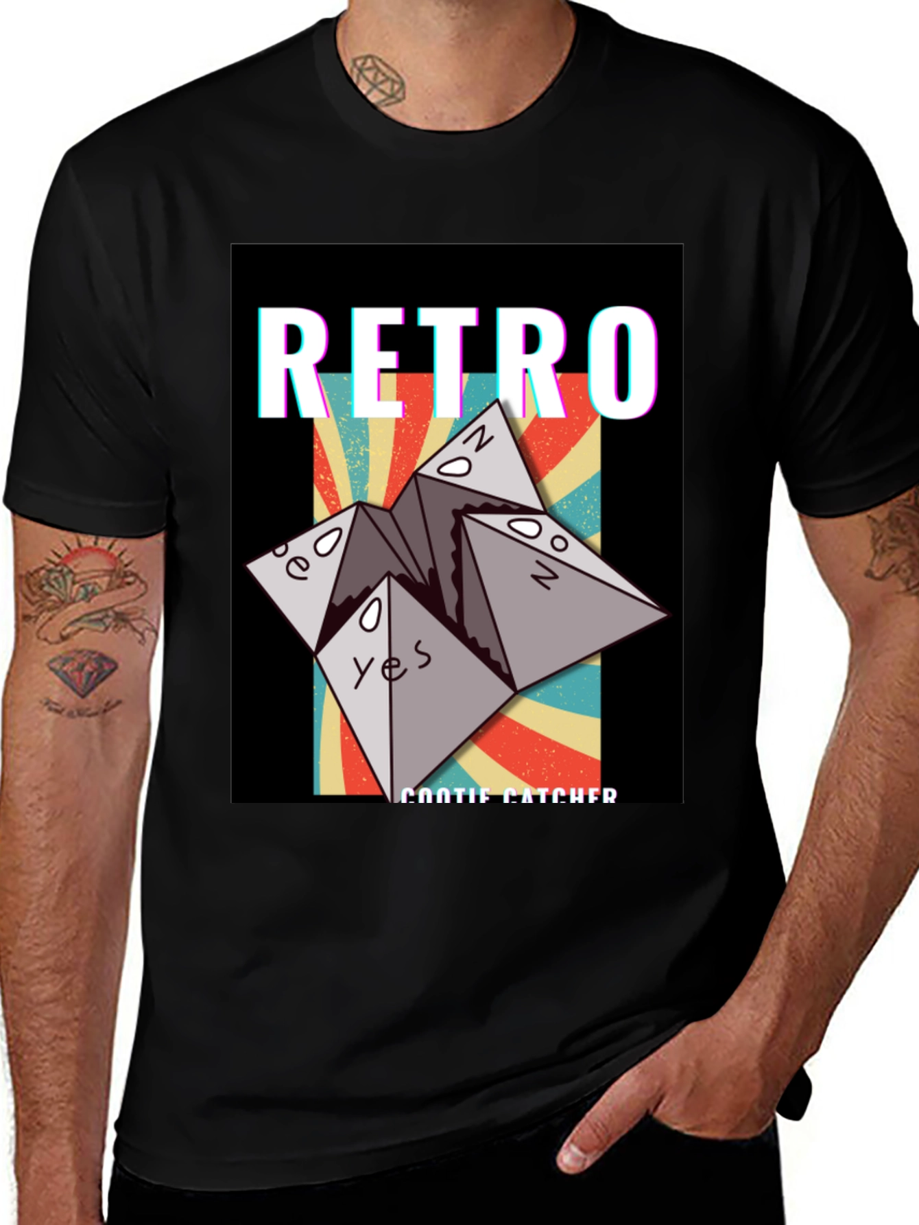 Retro Cootie Catcher Graphic T-Shirt