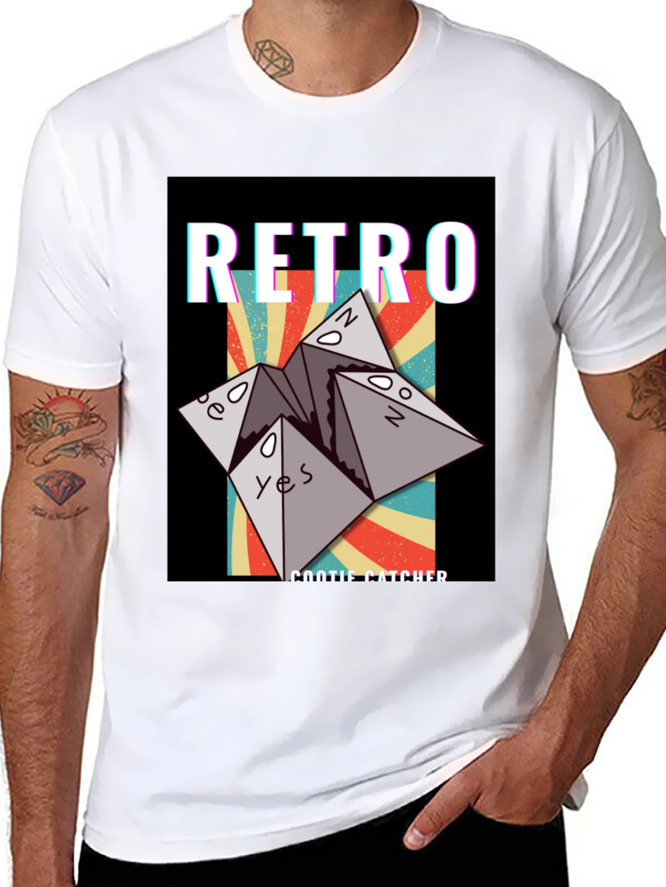 Retro Cootie Catcher Graphic T-Shirt