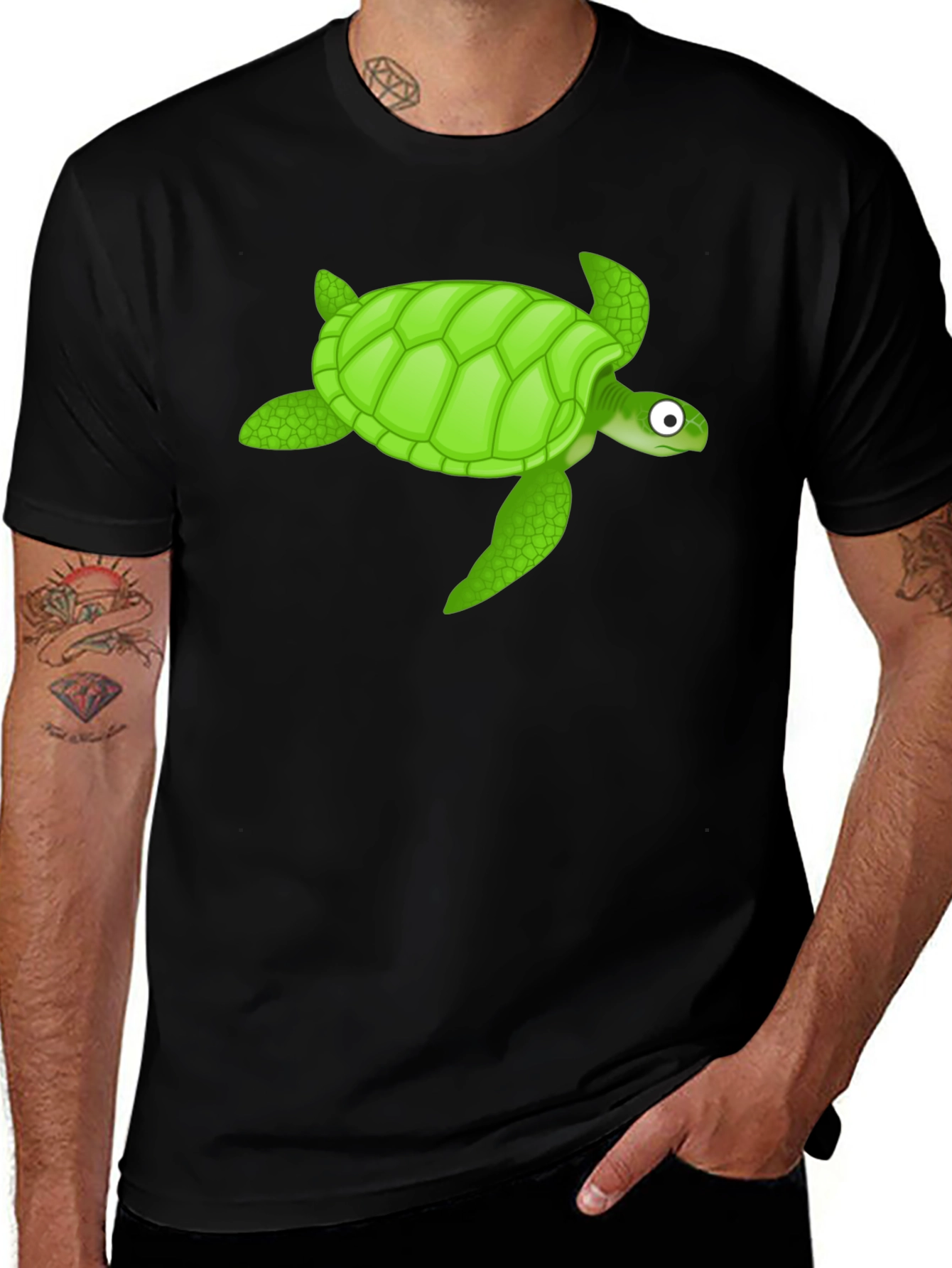 Turtle Graphic Black T-Shirt