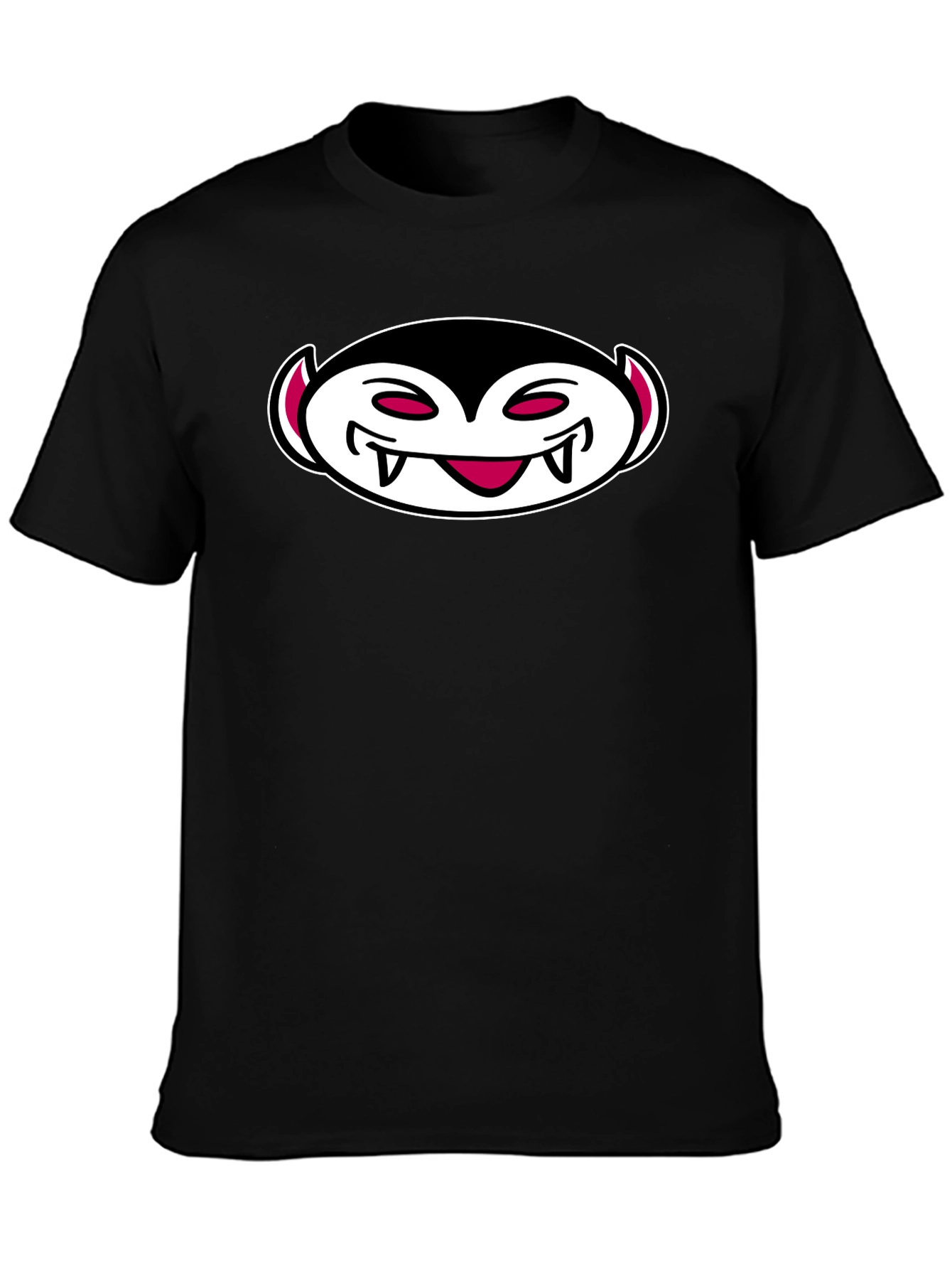 Vampire Cartoon Graphic Black T-Shirt