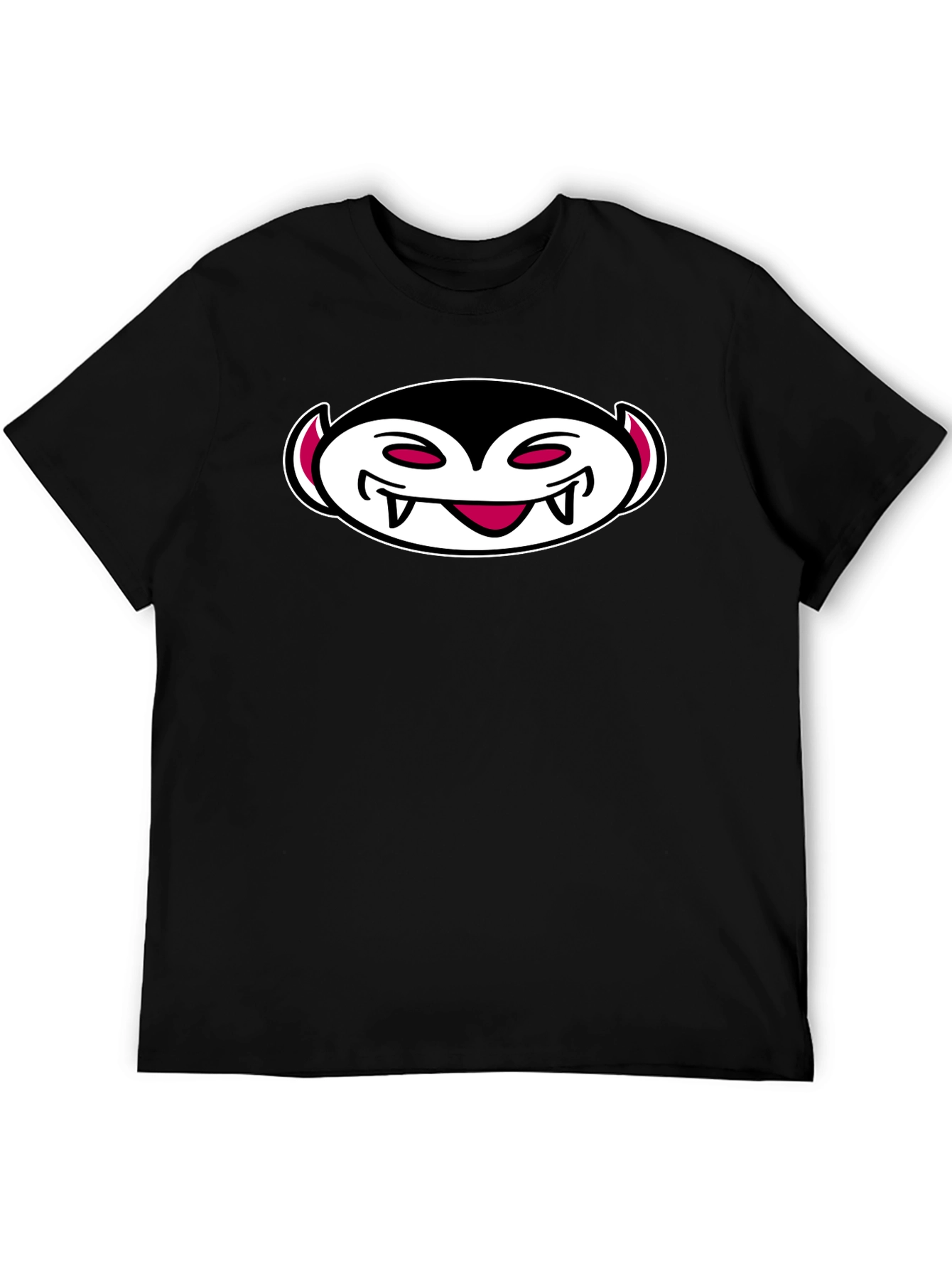 Vampire Cartoon Graphic Black T-Shirt