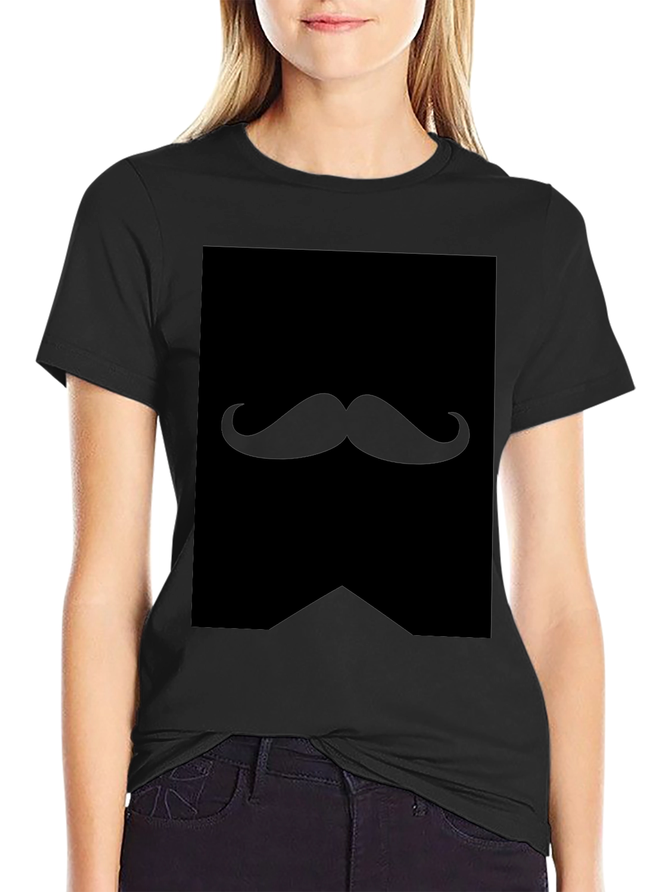 Mustache Graphic Black T-Shirt