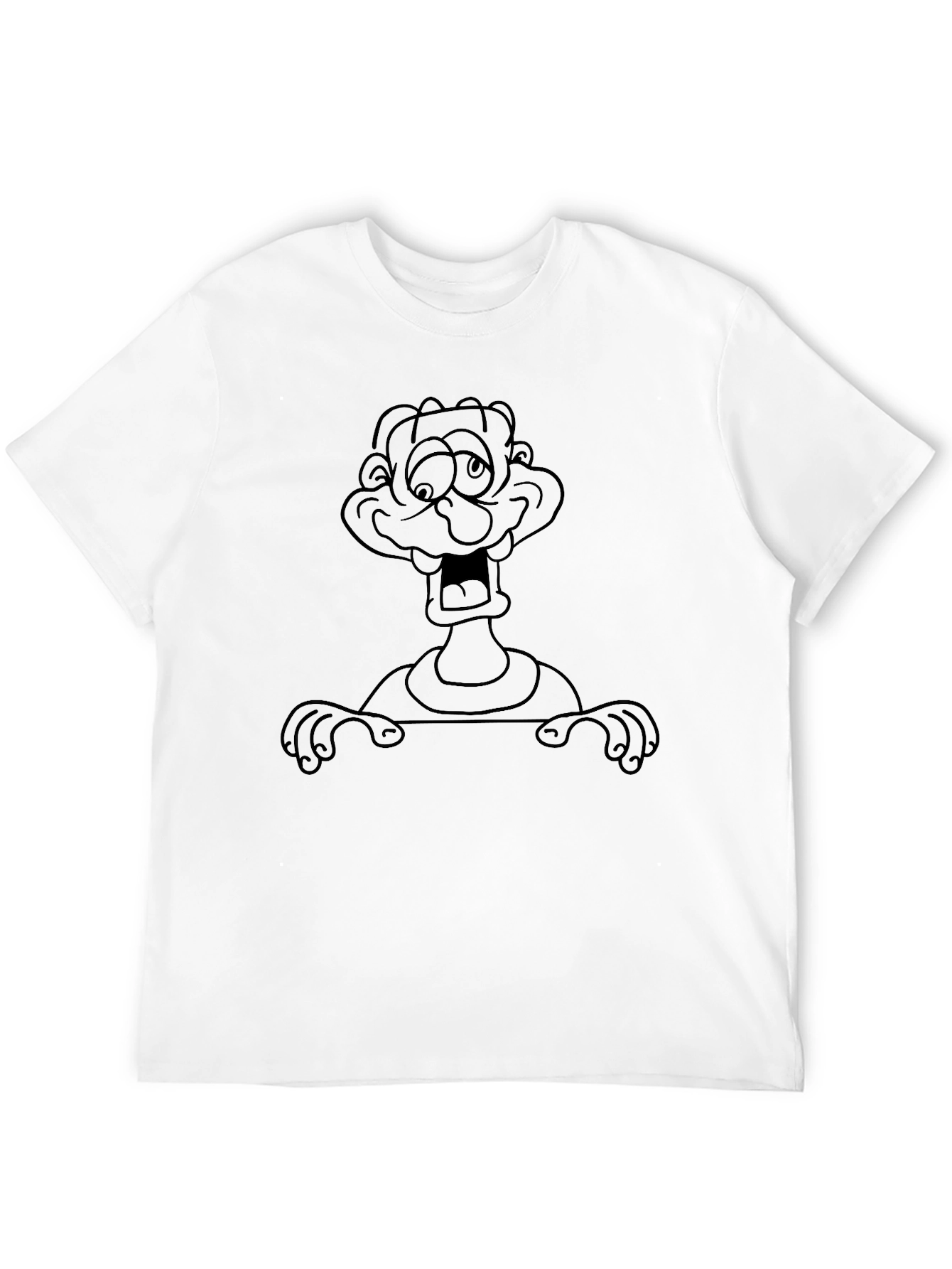 Cartoon Man Black T-Shirt