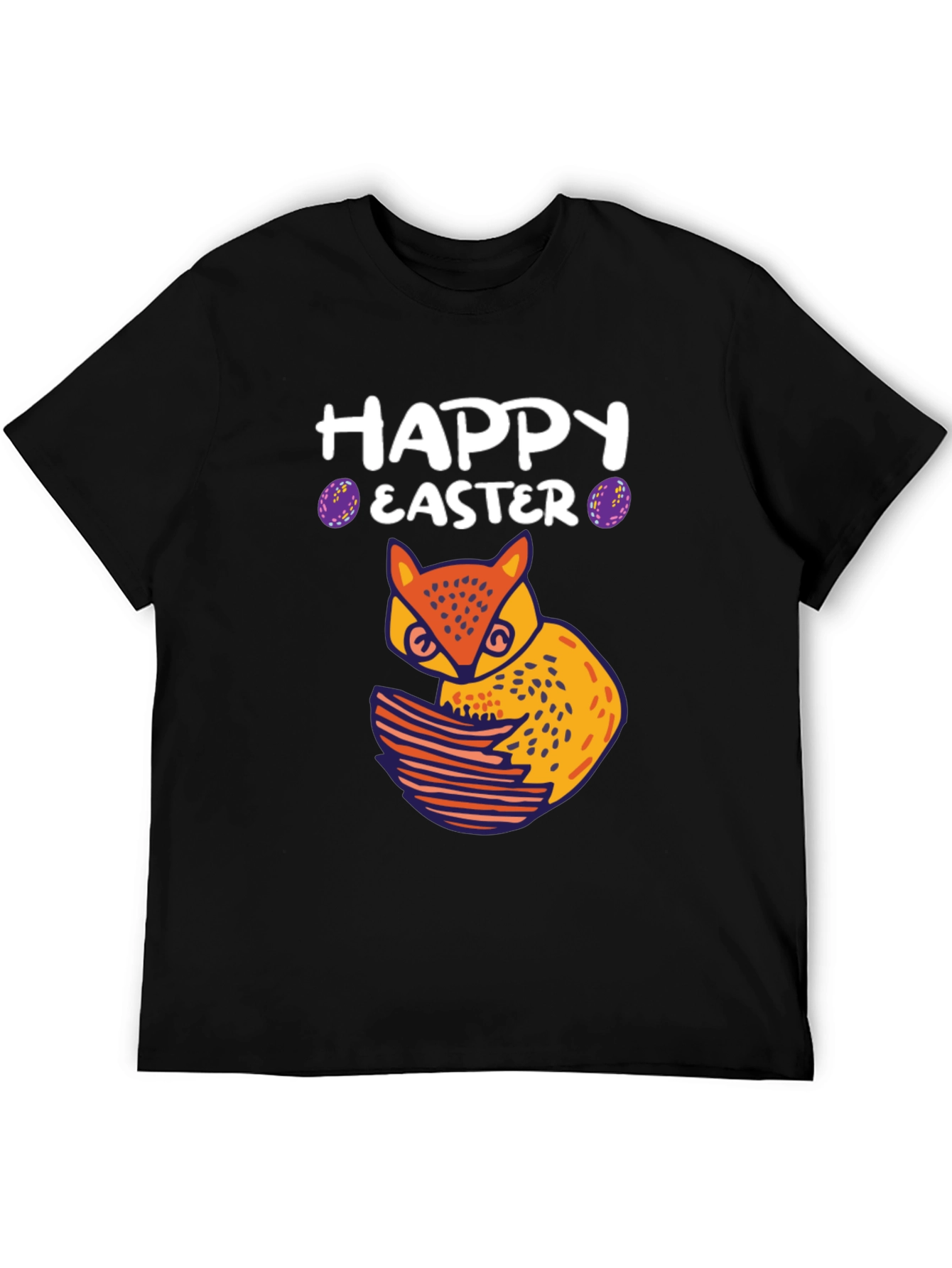 Happy Easter Owl T-Shirt - Black