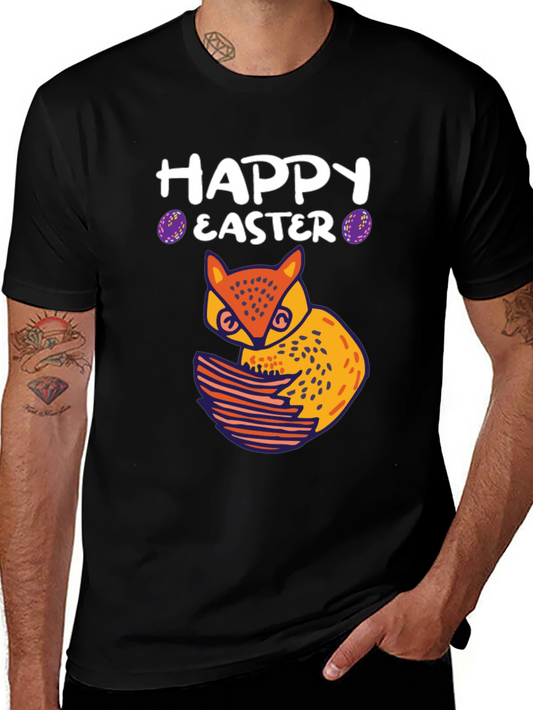 Happy Easter Owl T-Shirt - Black