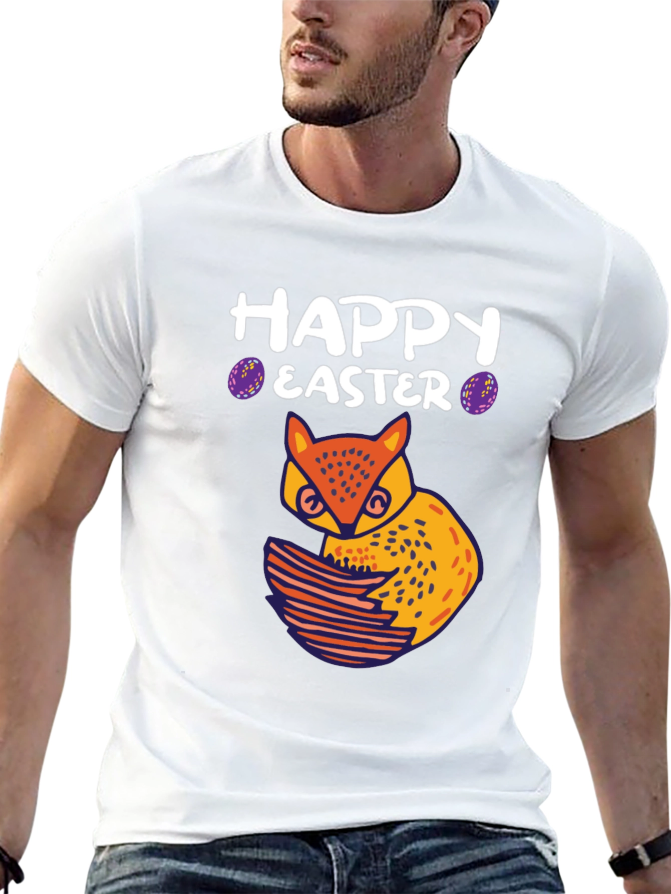 Happy Easter Owl T-Shirt - Black