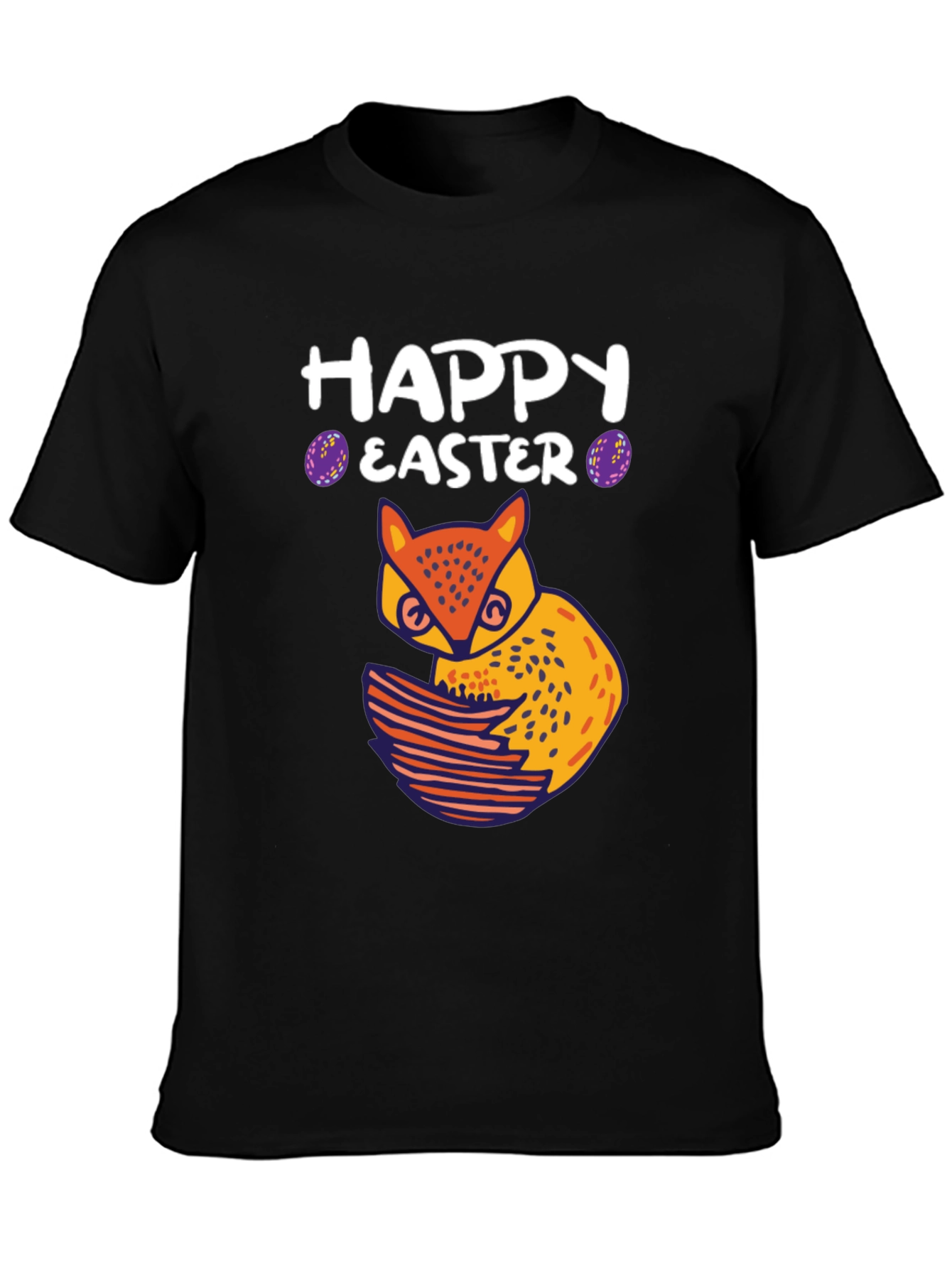 Happy Easter Owl T-Shirt - Black