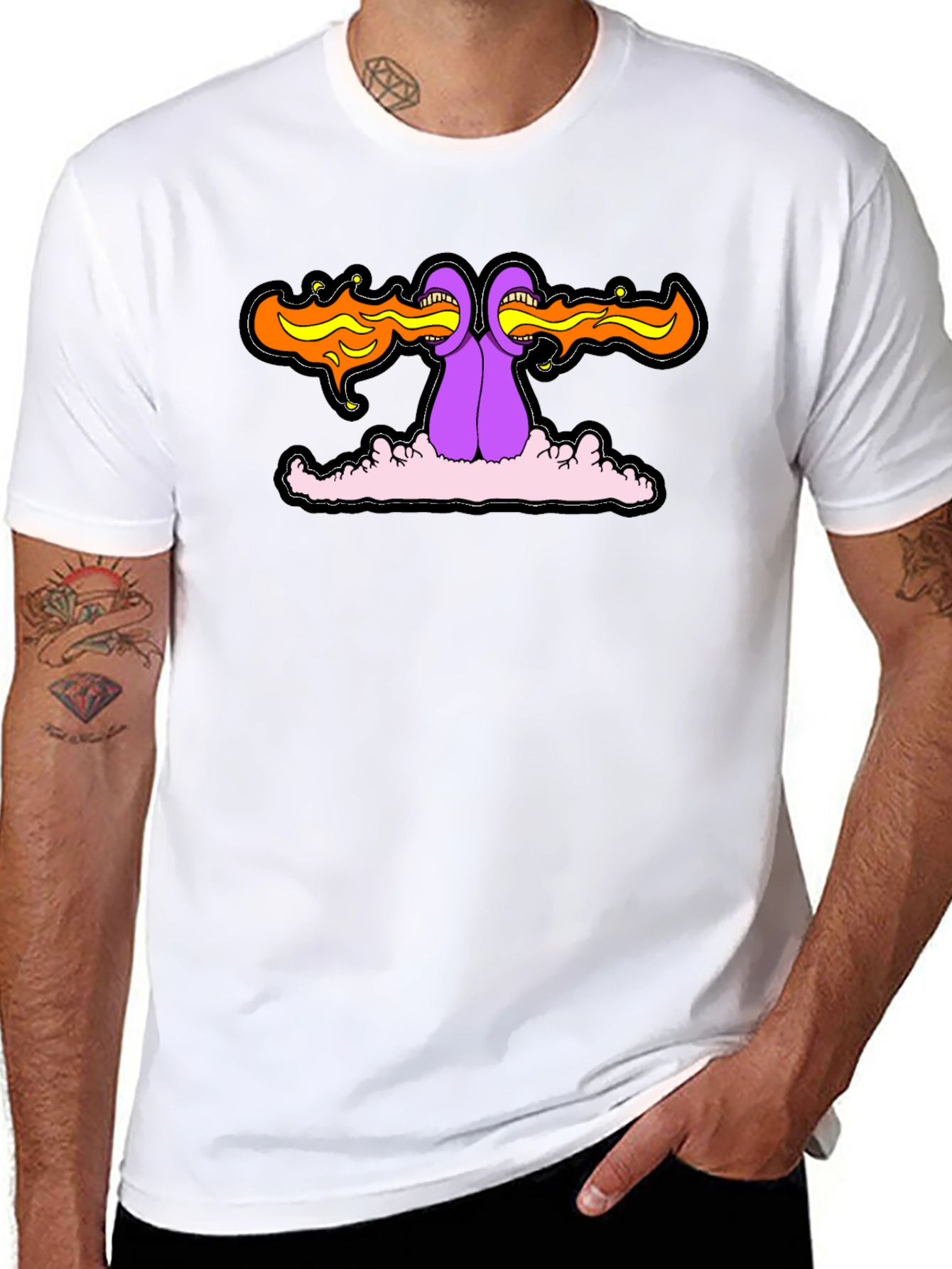 Psychedelic Fire-Breathing Monster Graphic Tee