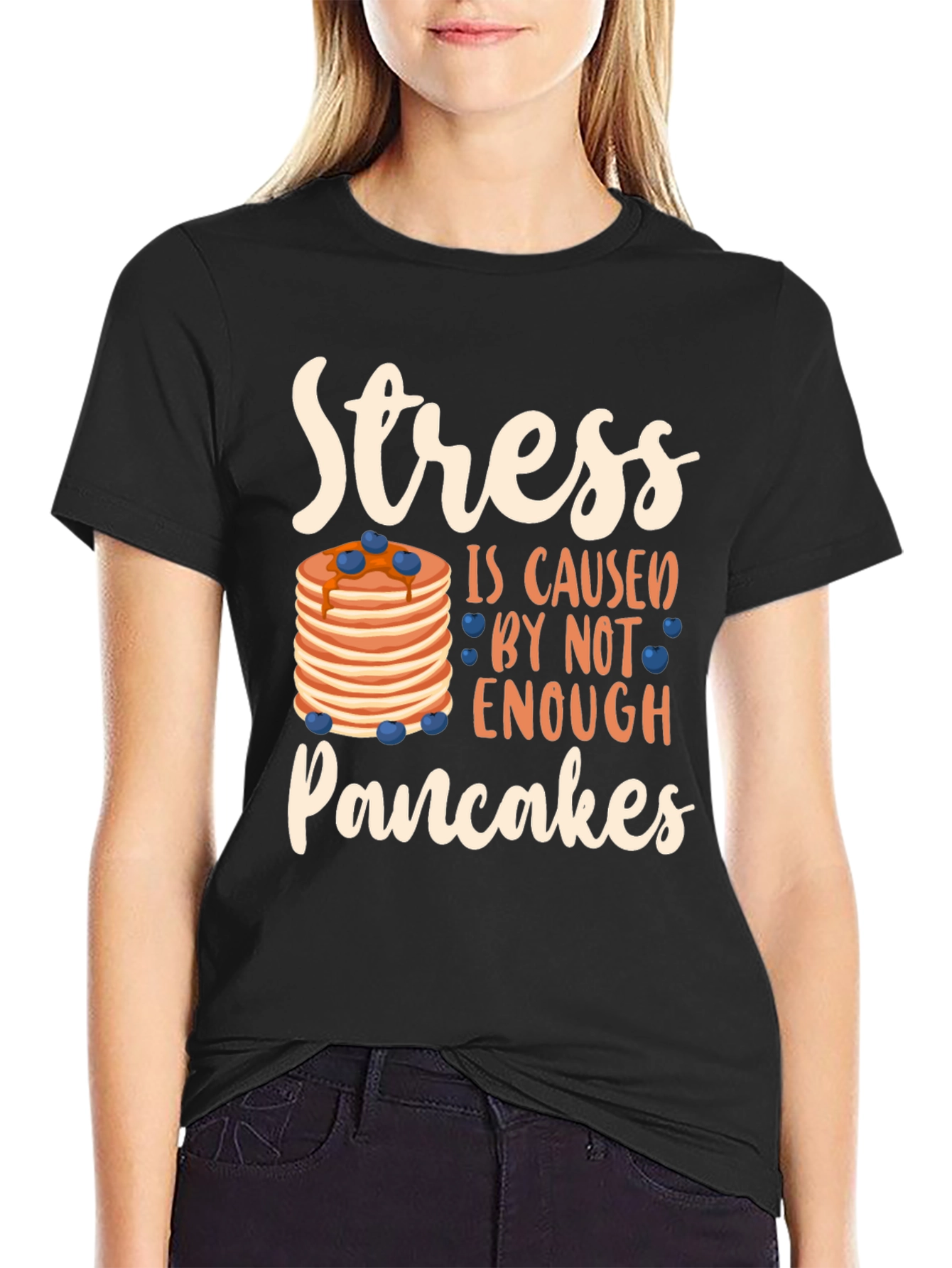 Stress Pancakes T-Shirt Funny Breakfast Lover Tee