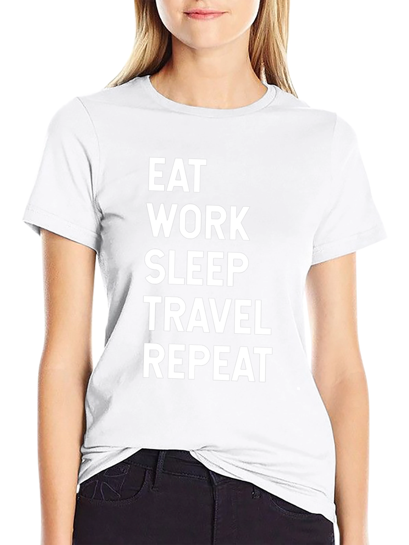 Eat Work Sleep Travel Repeat Graphic Tee