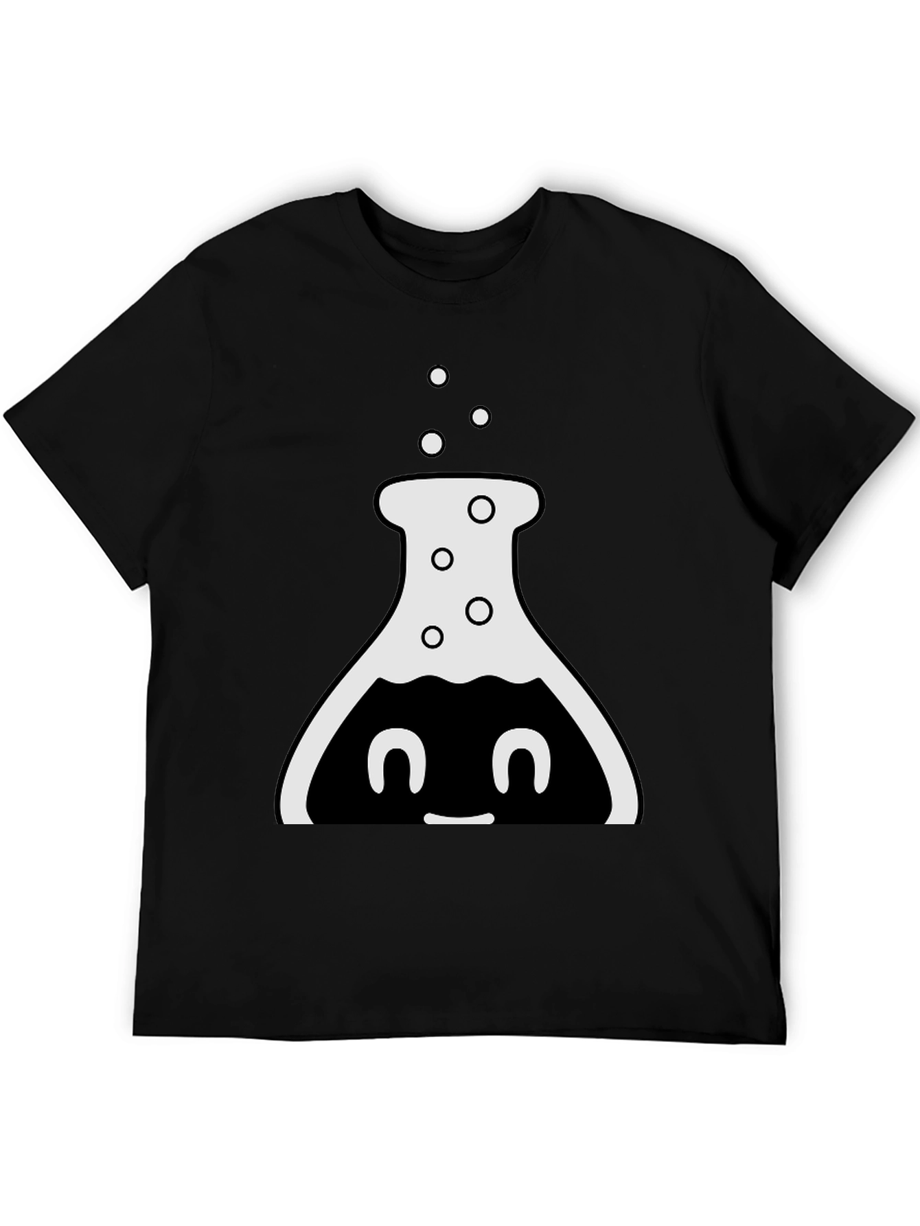 Cute Chemistry Flask Graphic Tee - Black