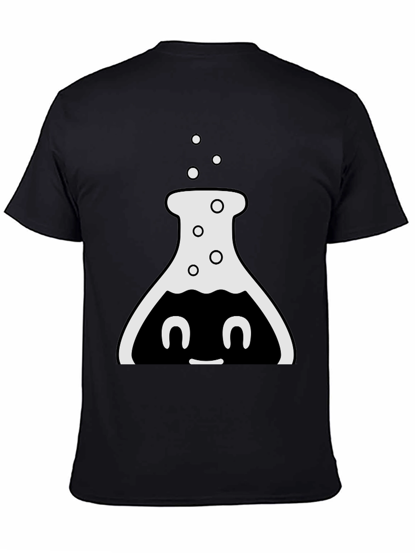 Cute Chemistry Flask Graphic Tee - Black
