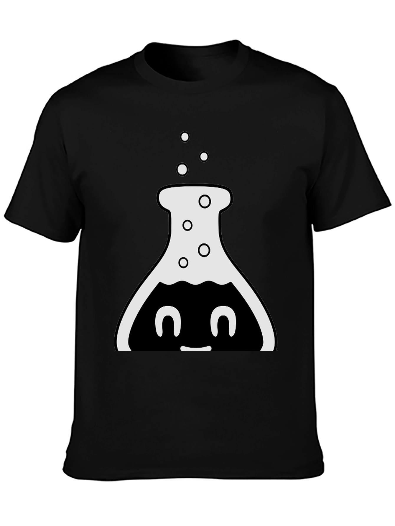 Cute Chemistry Flask Graphic Tee - Black